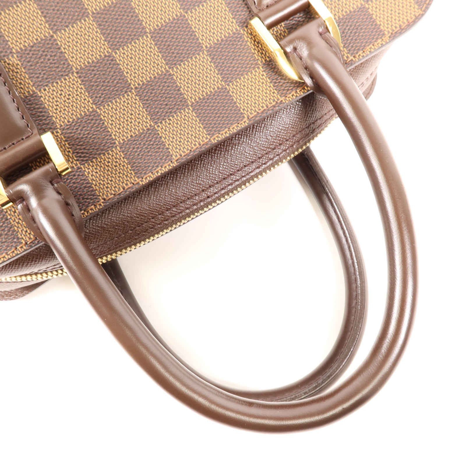 LOUIS VUITTON Damier Triana金扣手挽袋