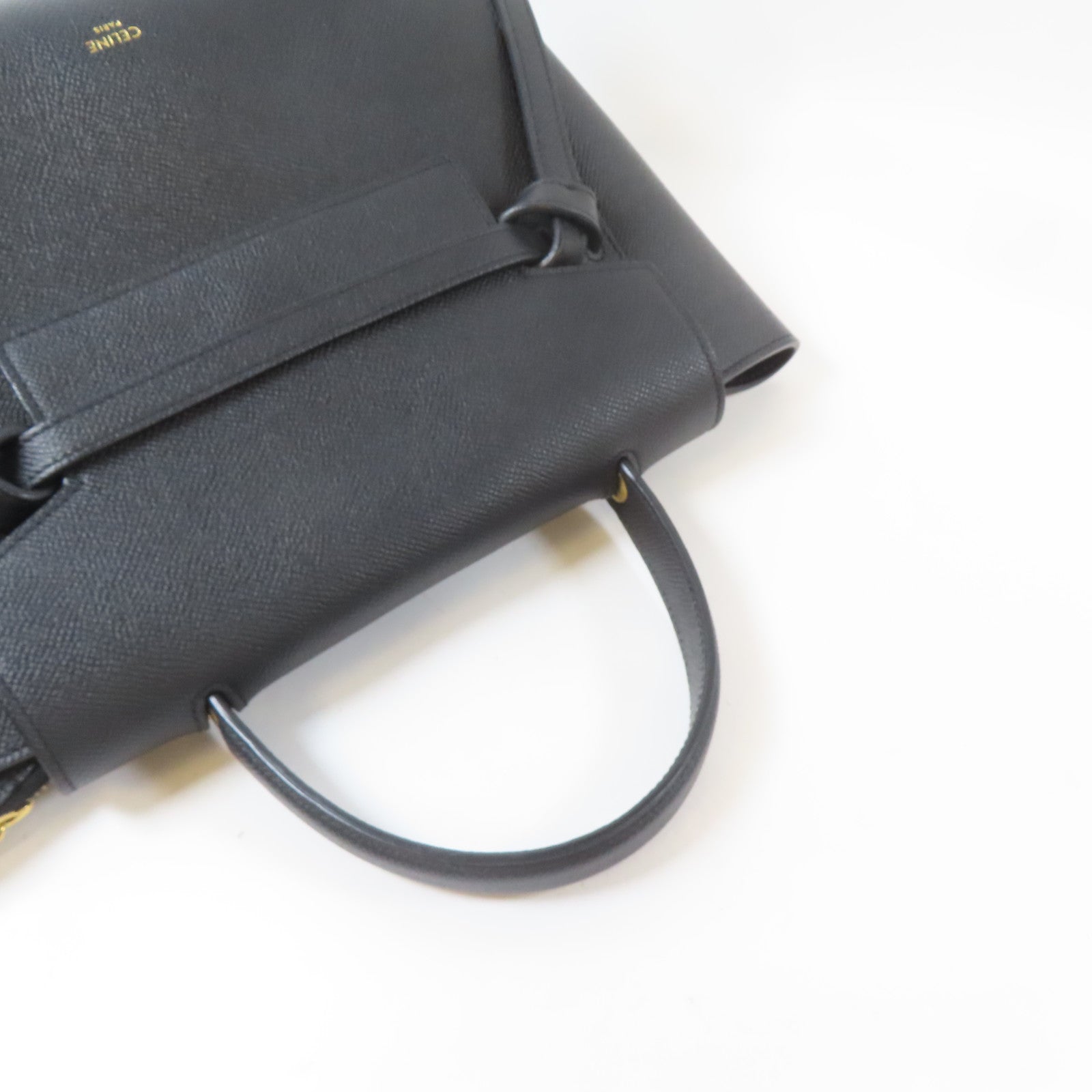 CELINE 牛皮皮革Belt Bag金扣手挽肩背兩用袋黑色