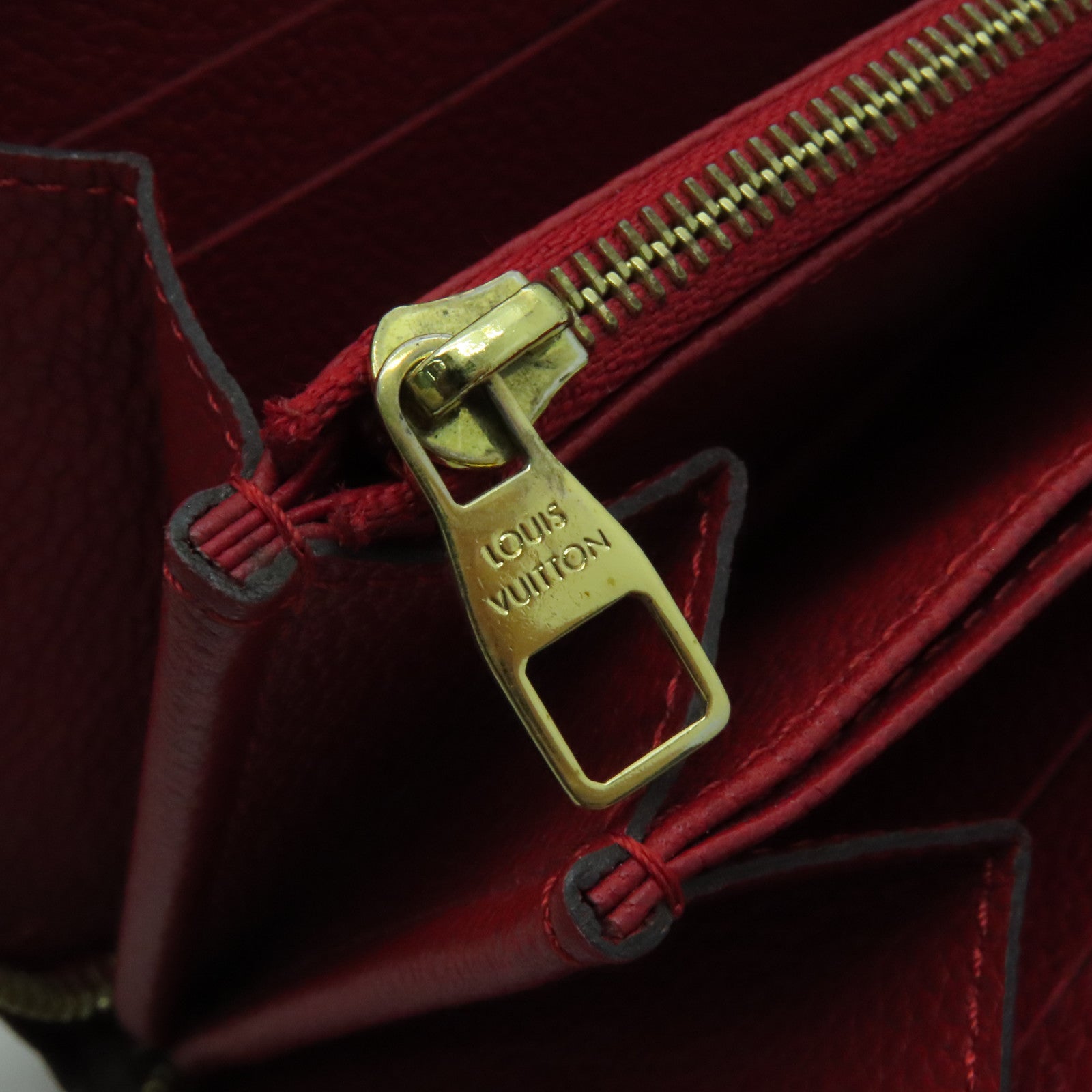 LOUIS VUITTON 【激減優惠】Monogram Empreinte Zippy Long Wallet金扣長錢包紅色