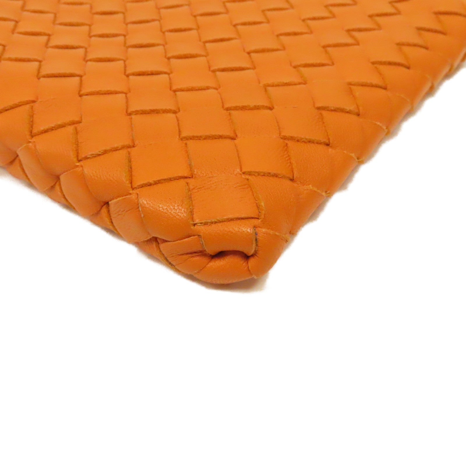 BOTTEGA VENETA 織紋皮革Clutch Bag手拿包橙色