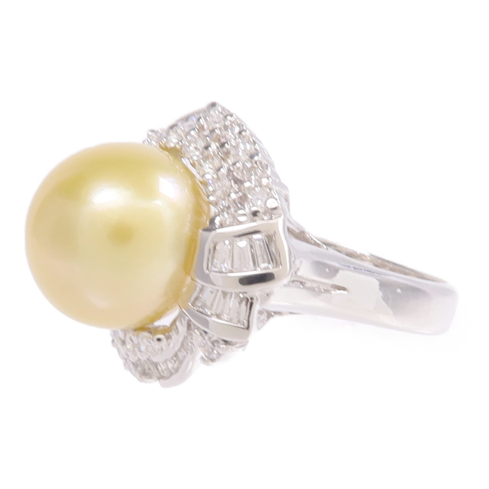 JEWELRY 18K白金Pearl Diamond Ring珍珠/鑽石戒指