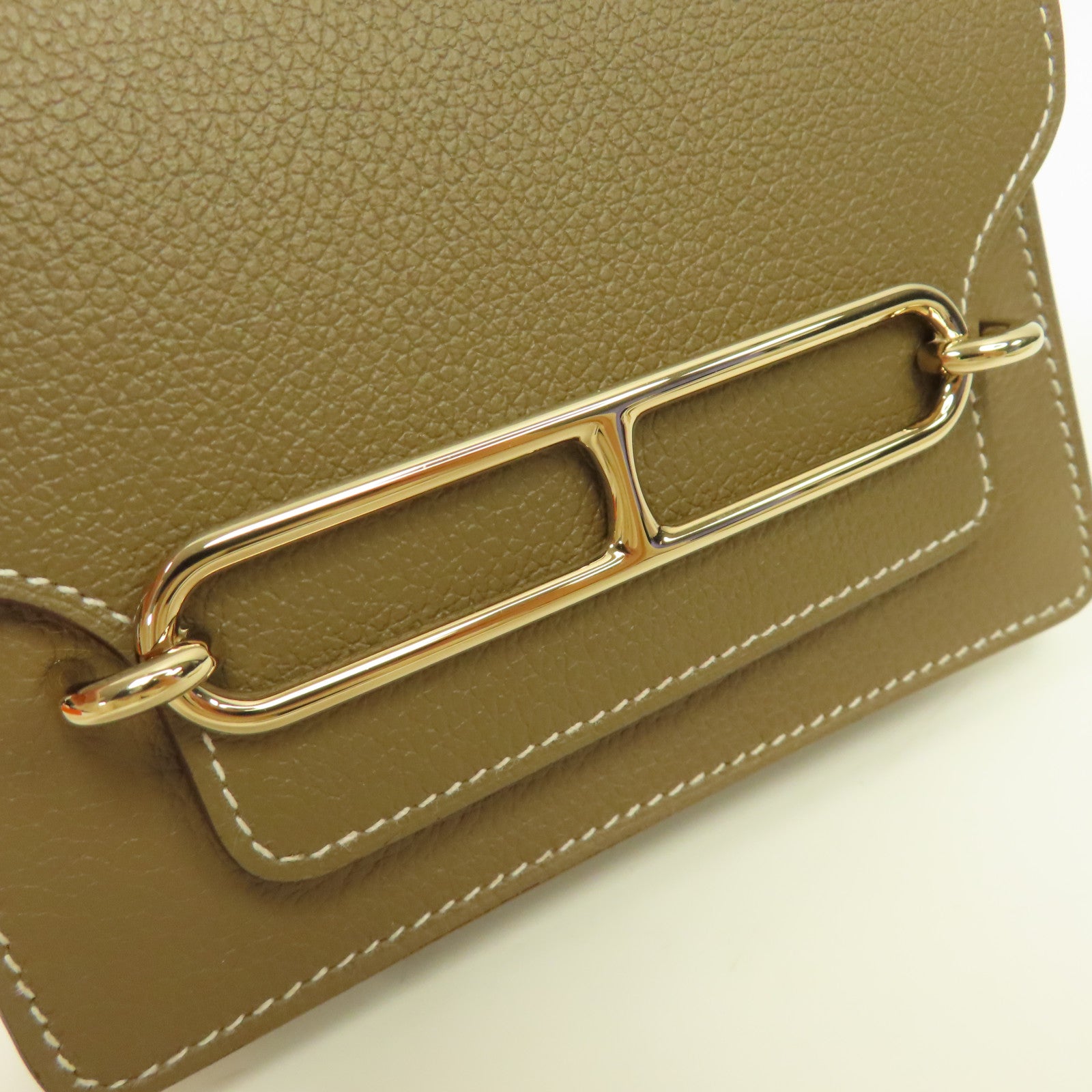 HERMES 【激減優惠】Evercolor皮革Roulis Slim金扣錢包Etoupe大象灰色