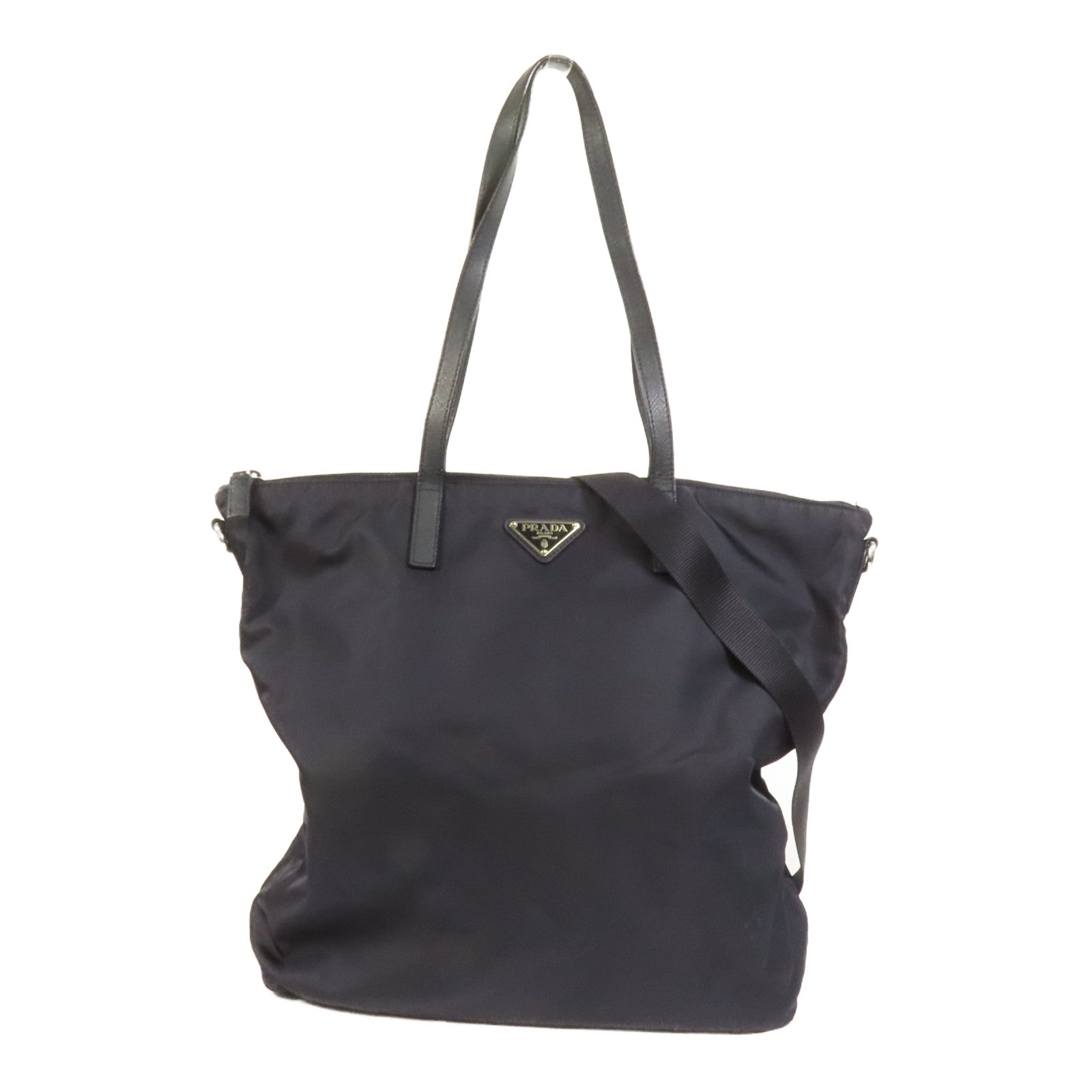 PRADA 尼龍2way Shoulder銀扣手挽肩背兩用袋