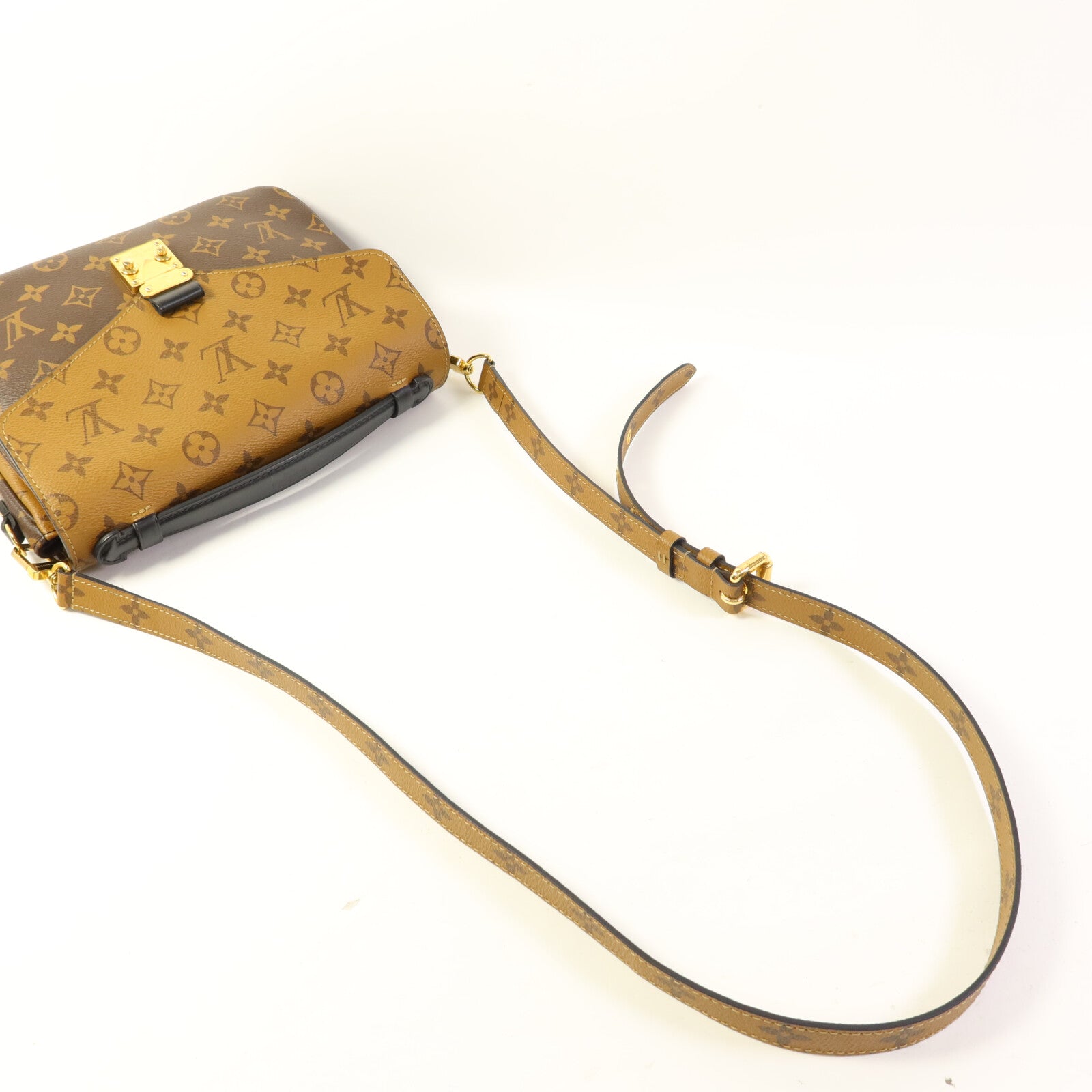 LOUIS VUITTON Monogram Reverse Pochette Metis金扣手挽肩背兩用袋