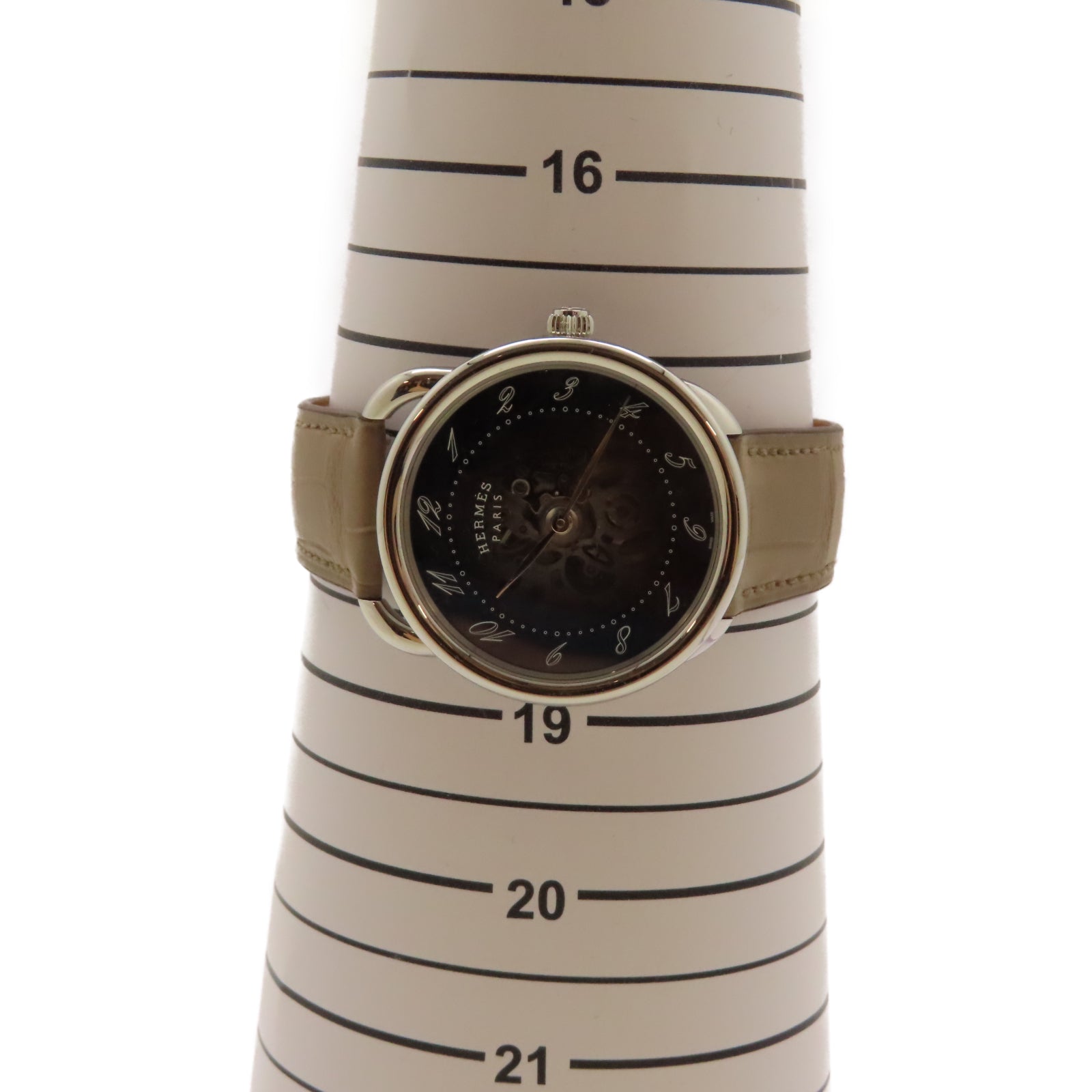 HERMES Arceau Squelette 40mm不鏽鋼/皮革帶手錶自動機芯藍色