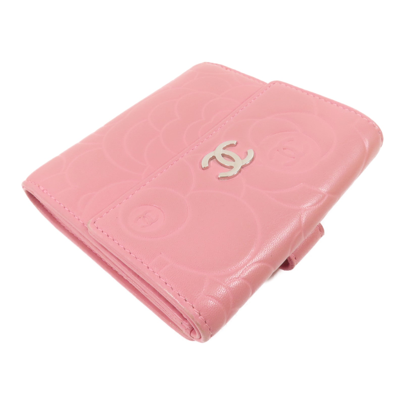 CHANEL 羊皮皮革Wallet銀扣錢包