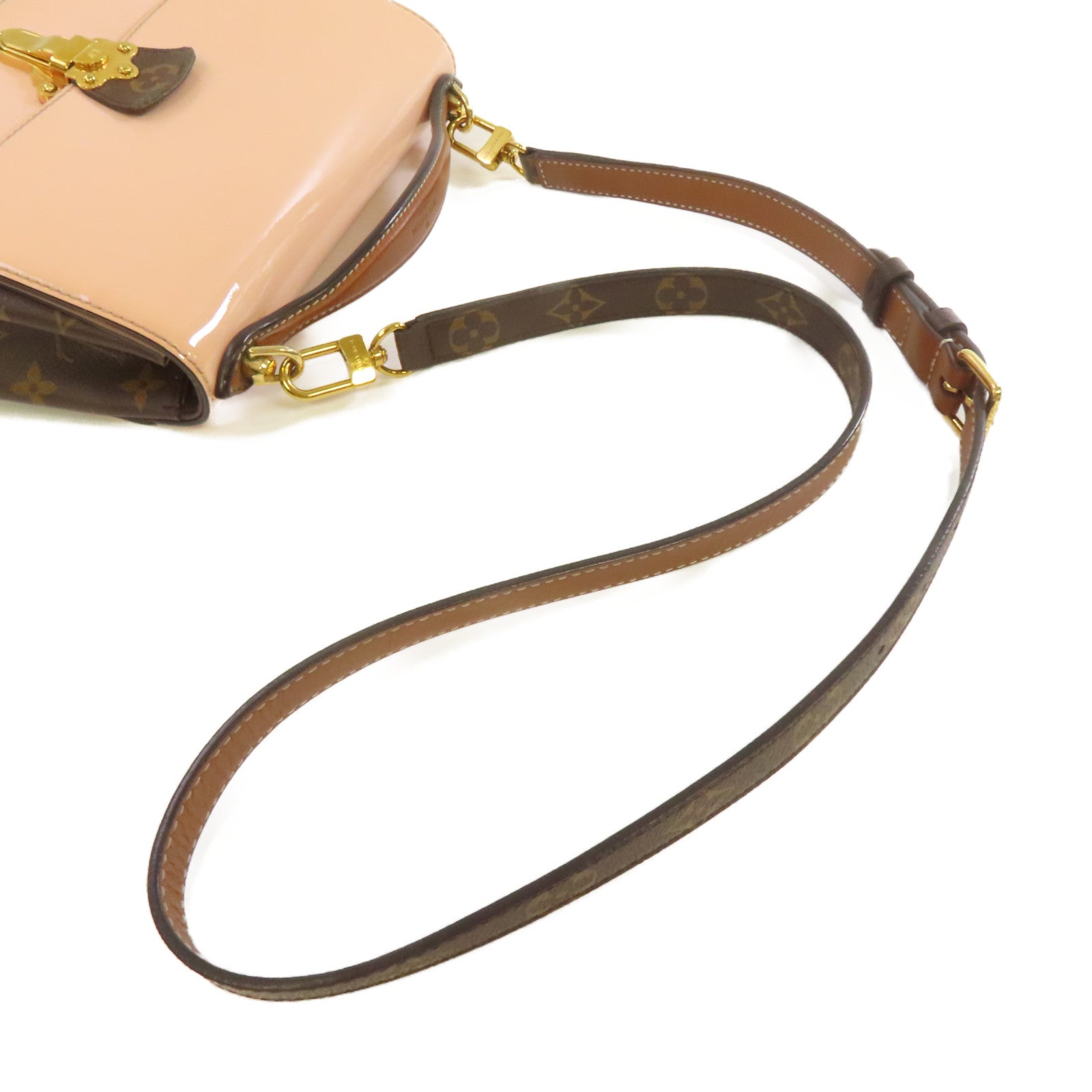 LOUIS VUITTON 【激減優惠】Vernis/Monogram Cherrywood BB 2Way Shoulder Bag金扣手挽肩背兩用袋粉紅色/啡色
