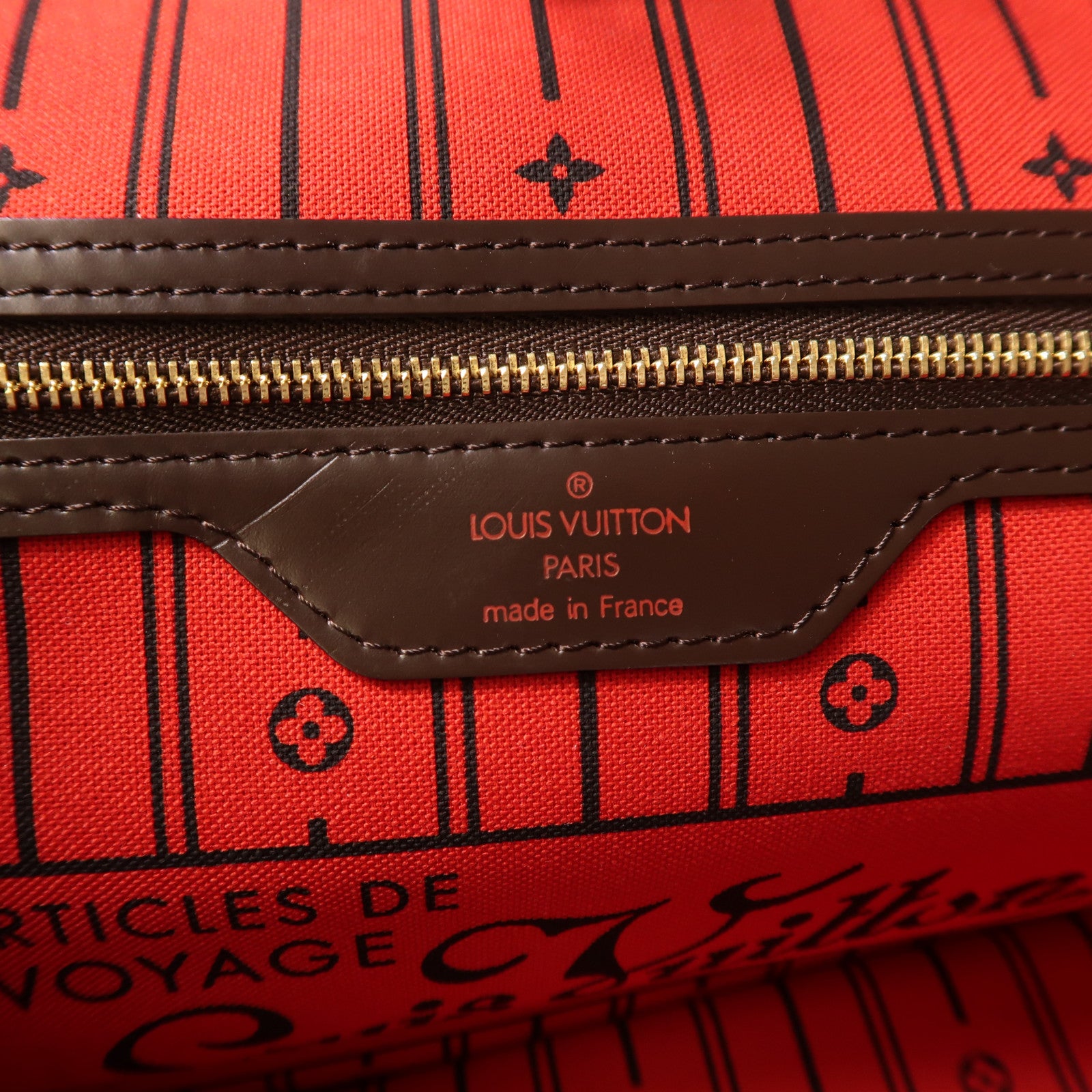 LOUIS VUITTON Damier Neverfull MM金扣手挽袋/肩背袋