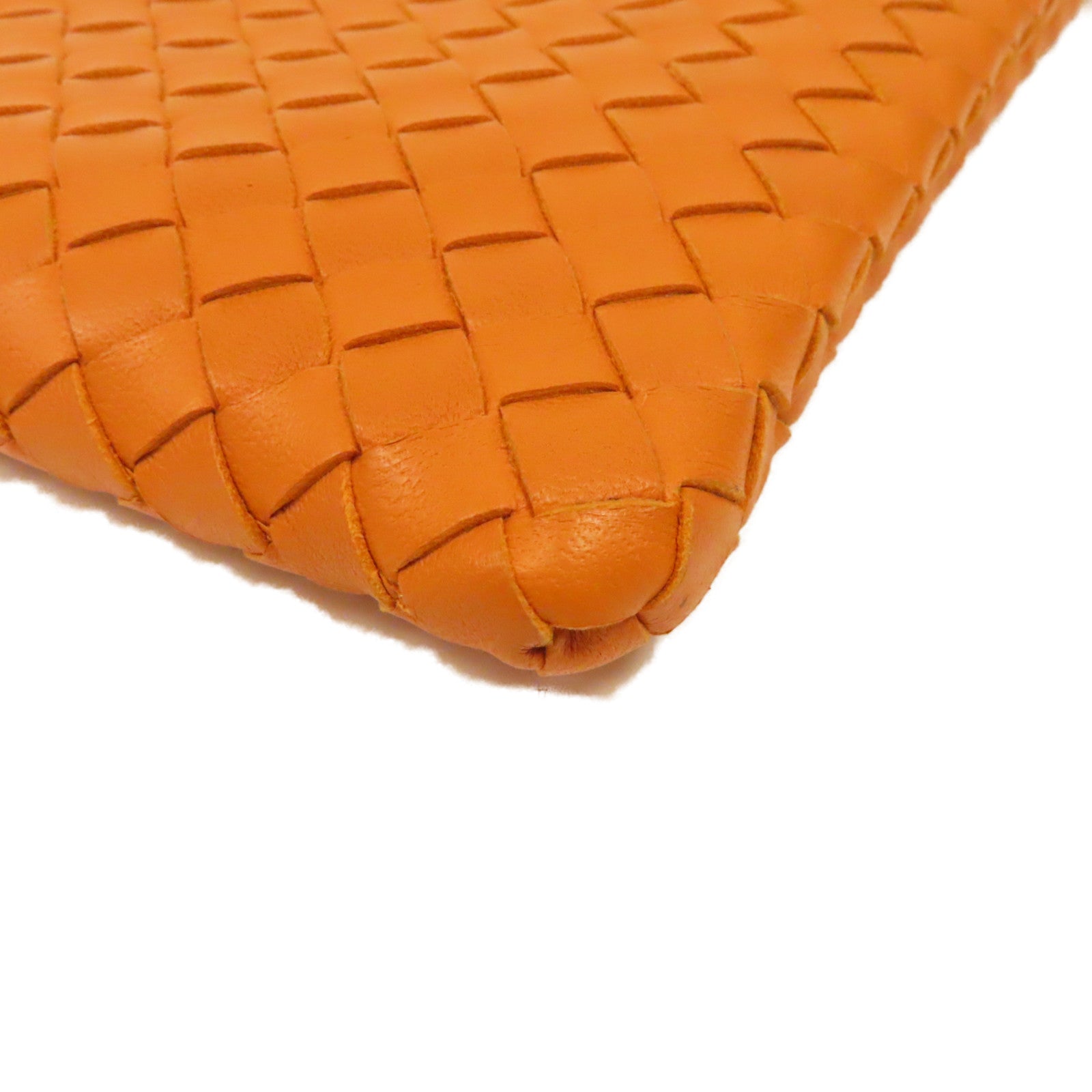 BOTTEGA VENETA 織紋皮革Clutch Bag手拿包橙色