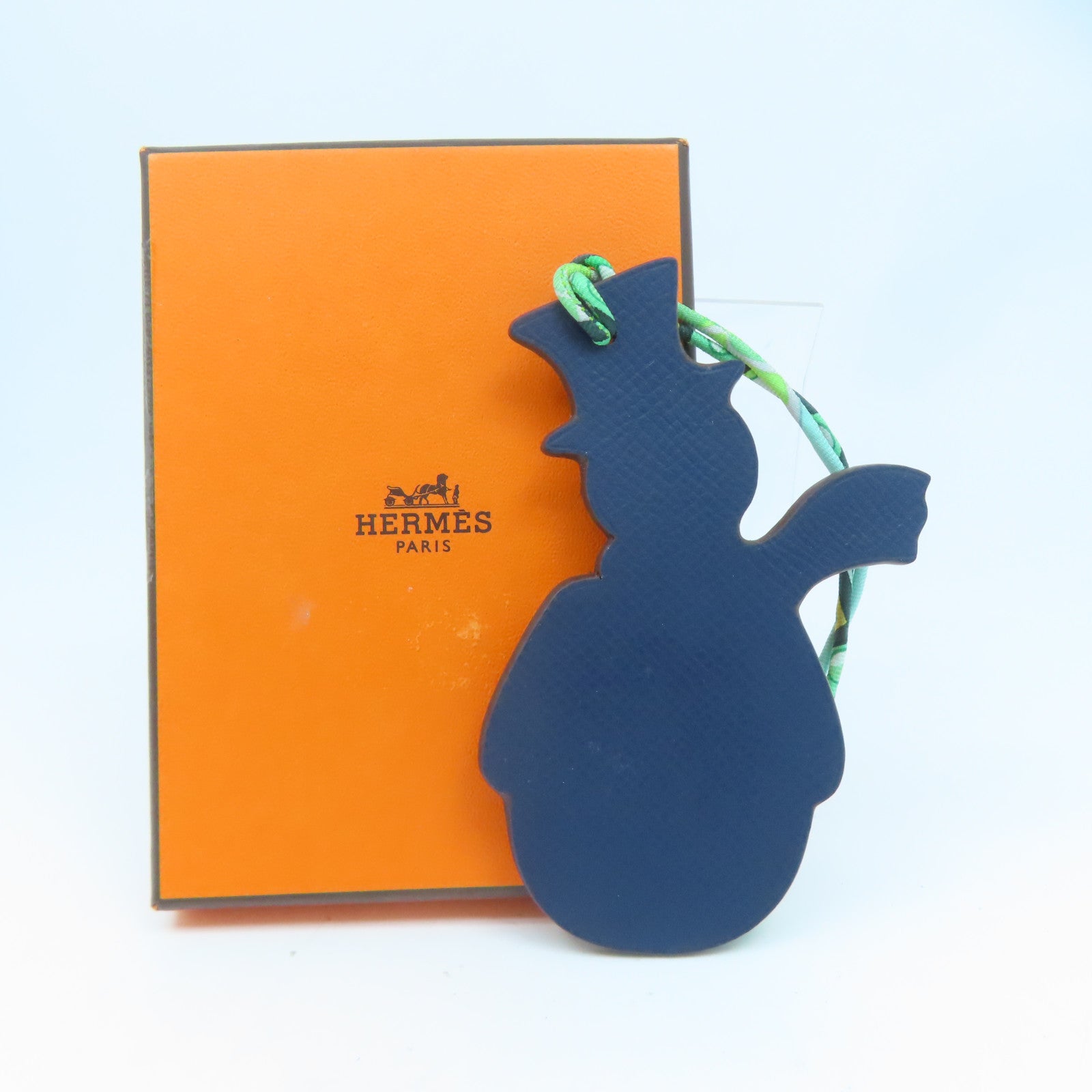 HERMES 【激減優惠】Epsom皮革Petit H Snowman Charm掛飾深藍色/啡色/淺綠色