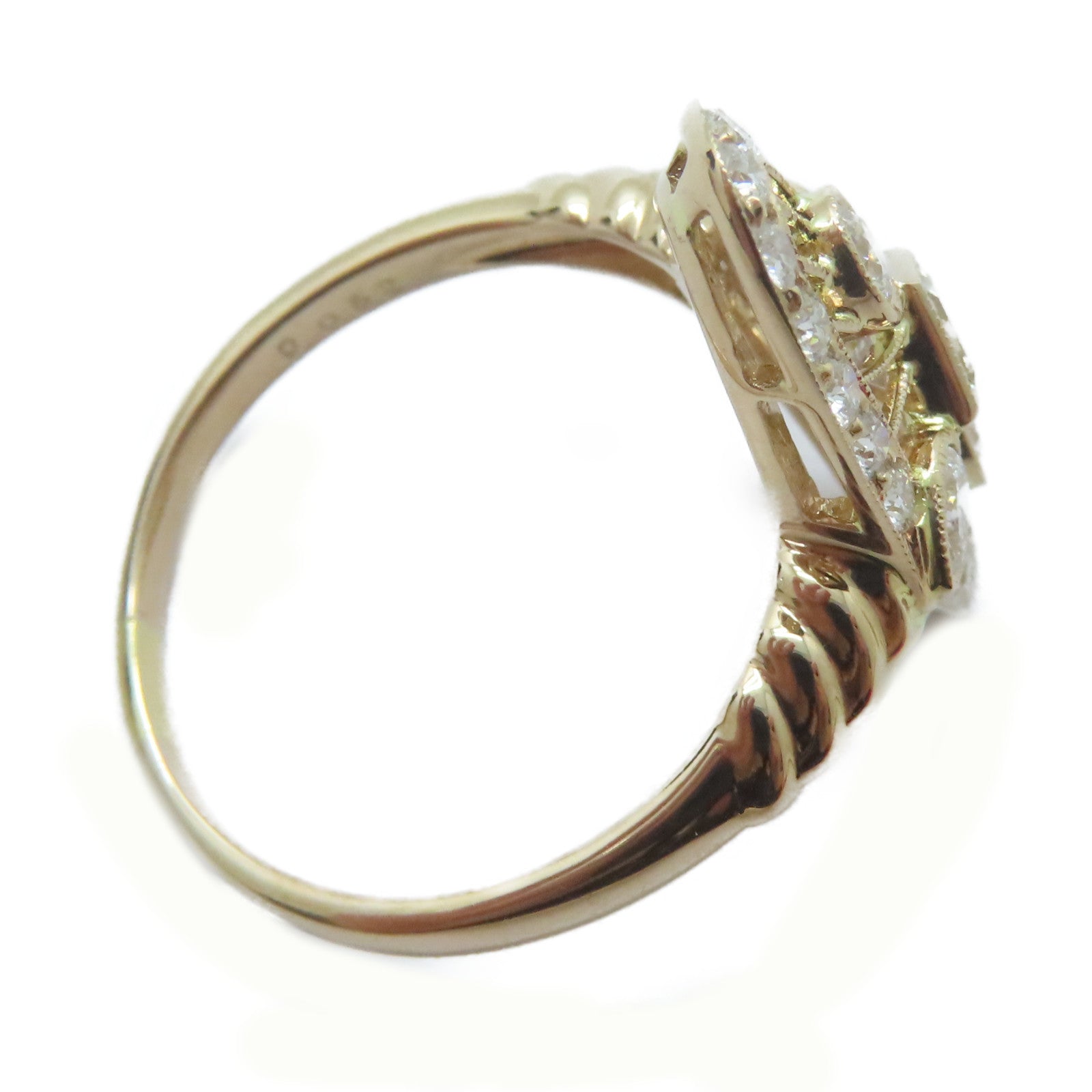 JEWELRY 18K黃金Diamond Ring 0.74ct鑽石/0.52ct鑽石戒指US#8.75