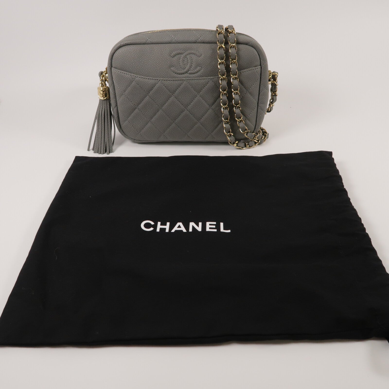 CHANEL 牛皮皮革Coco Tassel Camera Bag鏈帶肩背袋