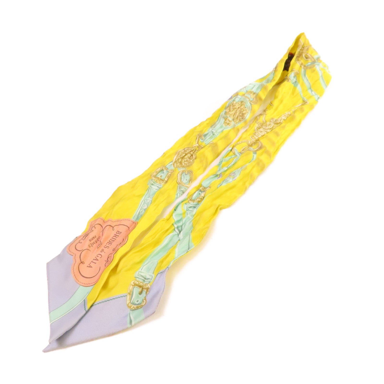 HERMES 【激減優惠】絲質Twilly Scarf絲巾黃色/綠色/彩色