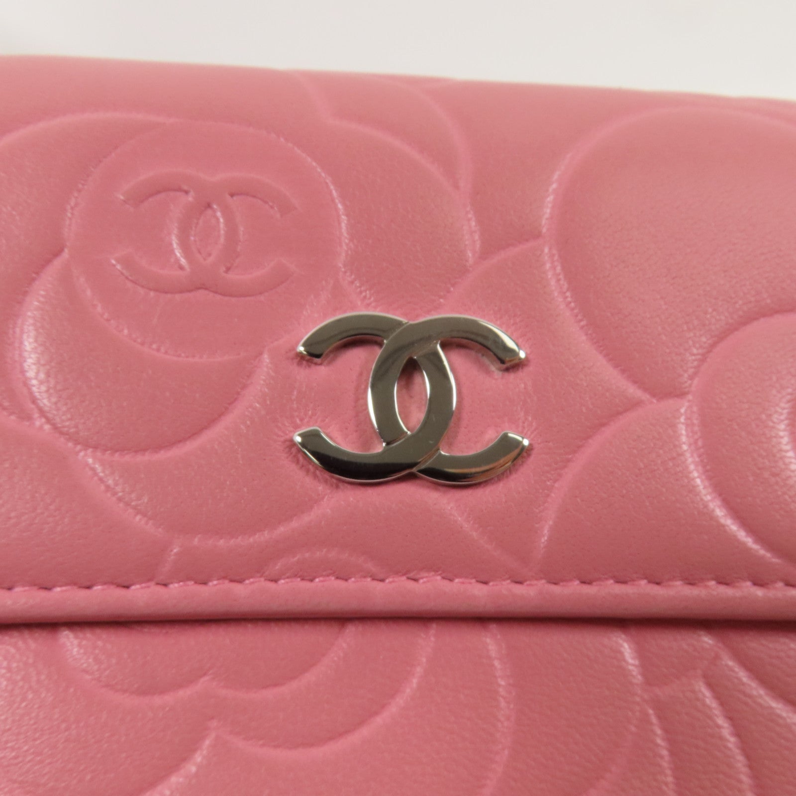 CHANEL 羊皮皮革Wallet銀扣錢包