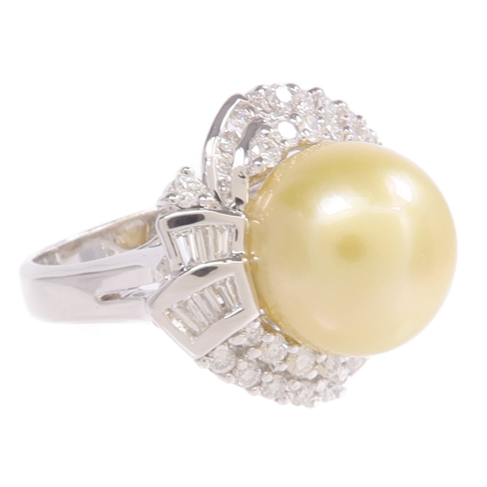 JEWELRY 18K白金Pearl Diamond Ring珍珠/鑽石戒指