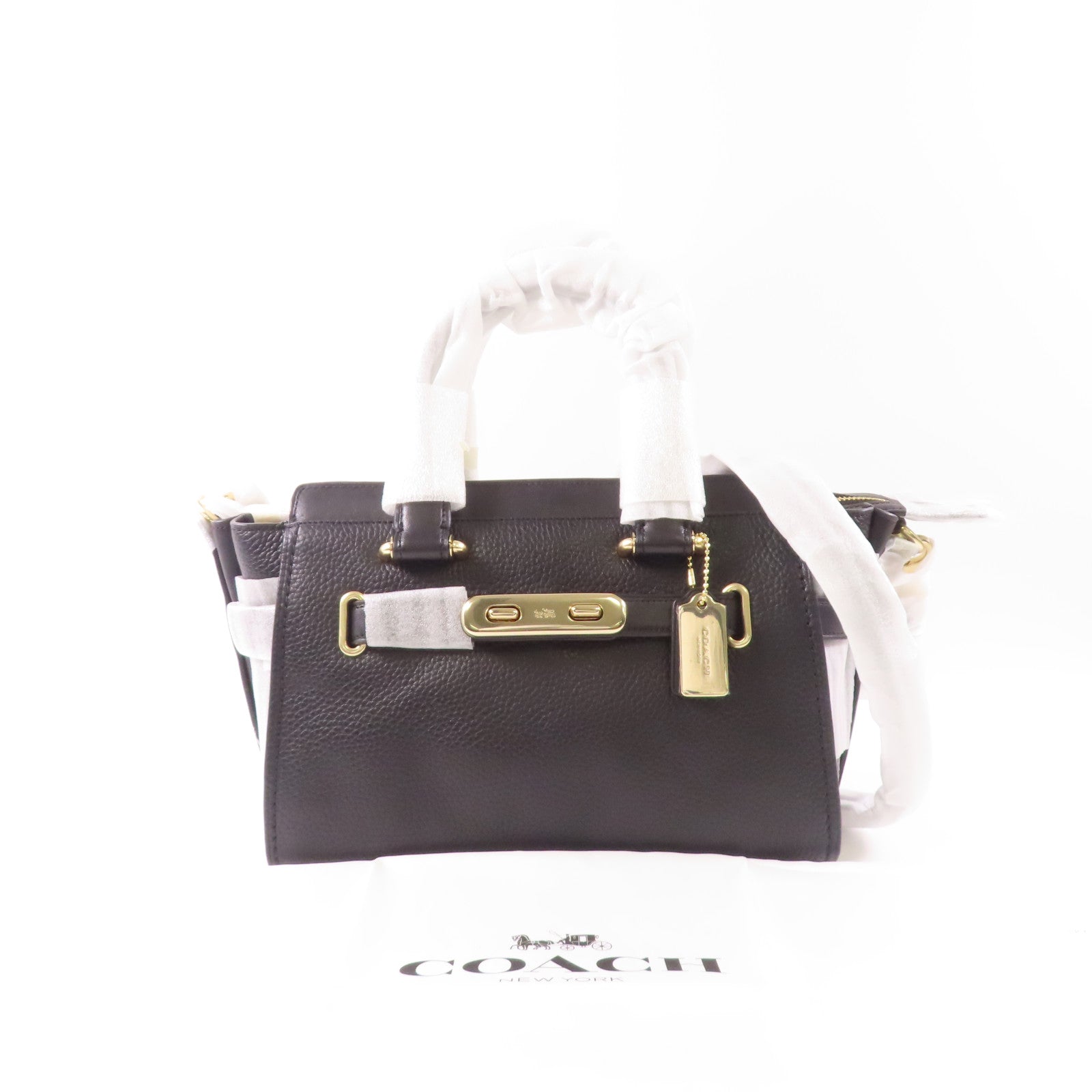 COACH 【激減優惠】牛皮皮革2Way Shoulder Bag金扣手挽肩背兩用袋