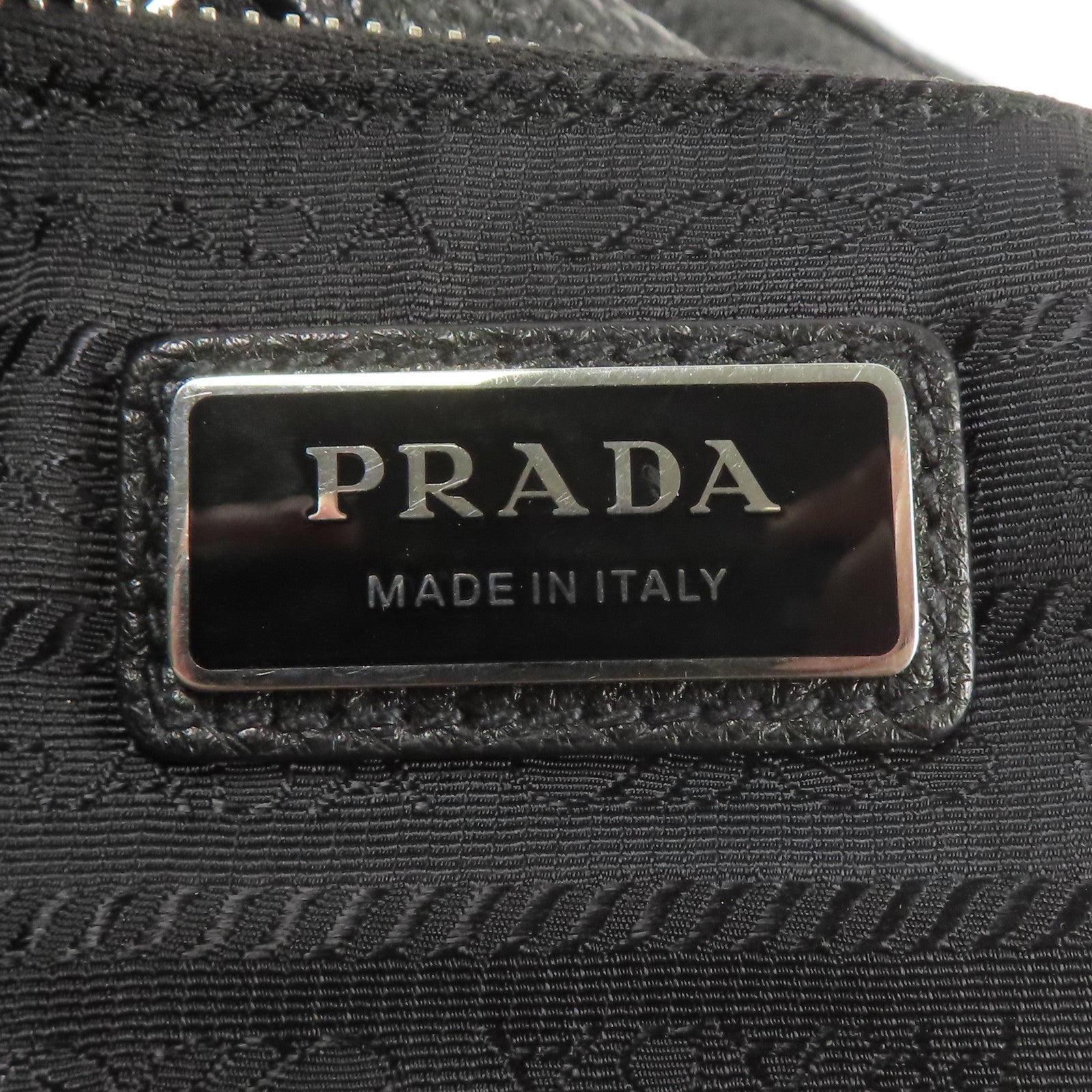 PRADA SHW Shoulder Bag 2VH165 Calfskin Leather Black