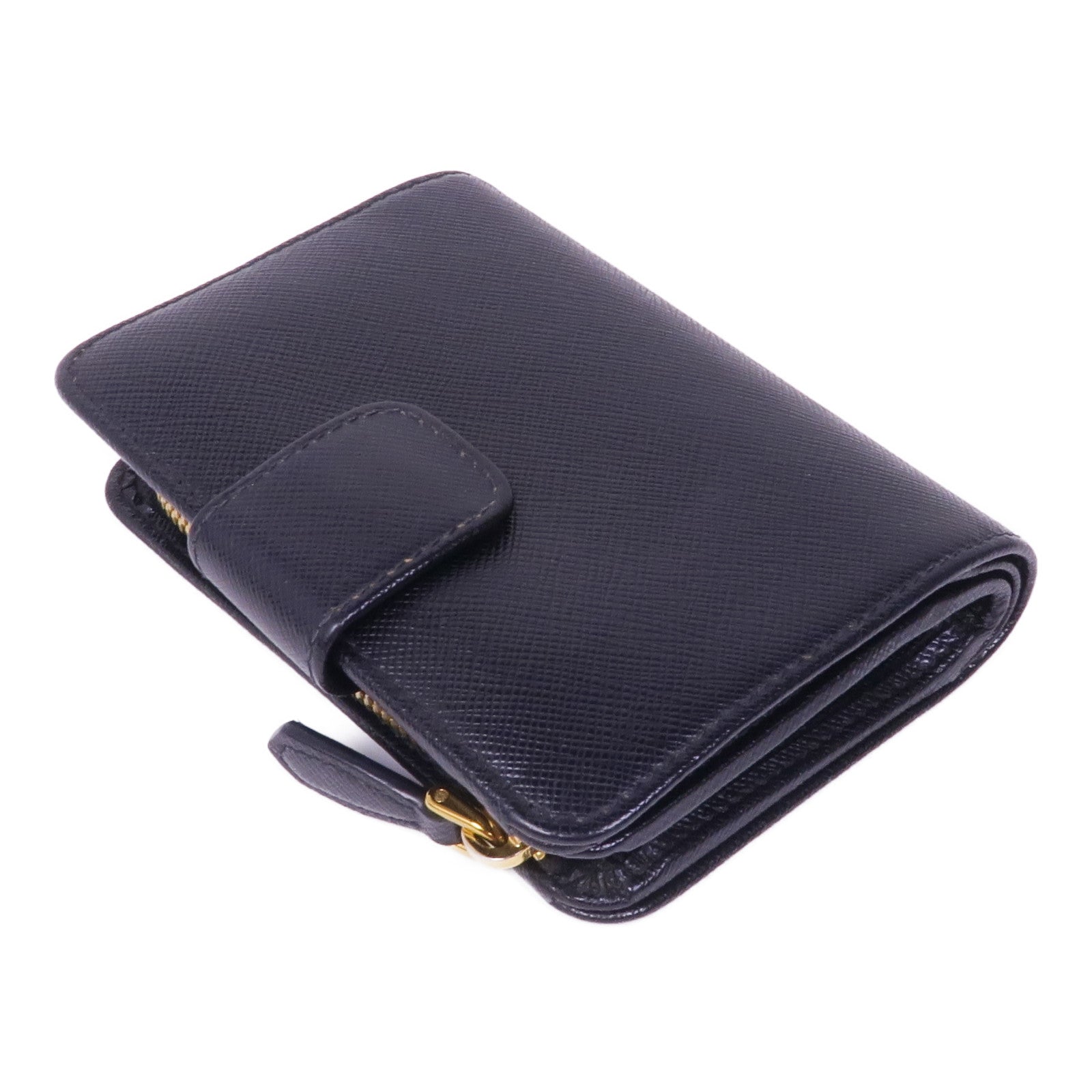 PRADA 【激減優惠】Saffiano皮革Wallet金扣錢包