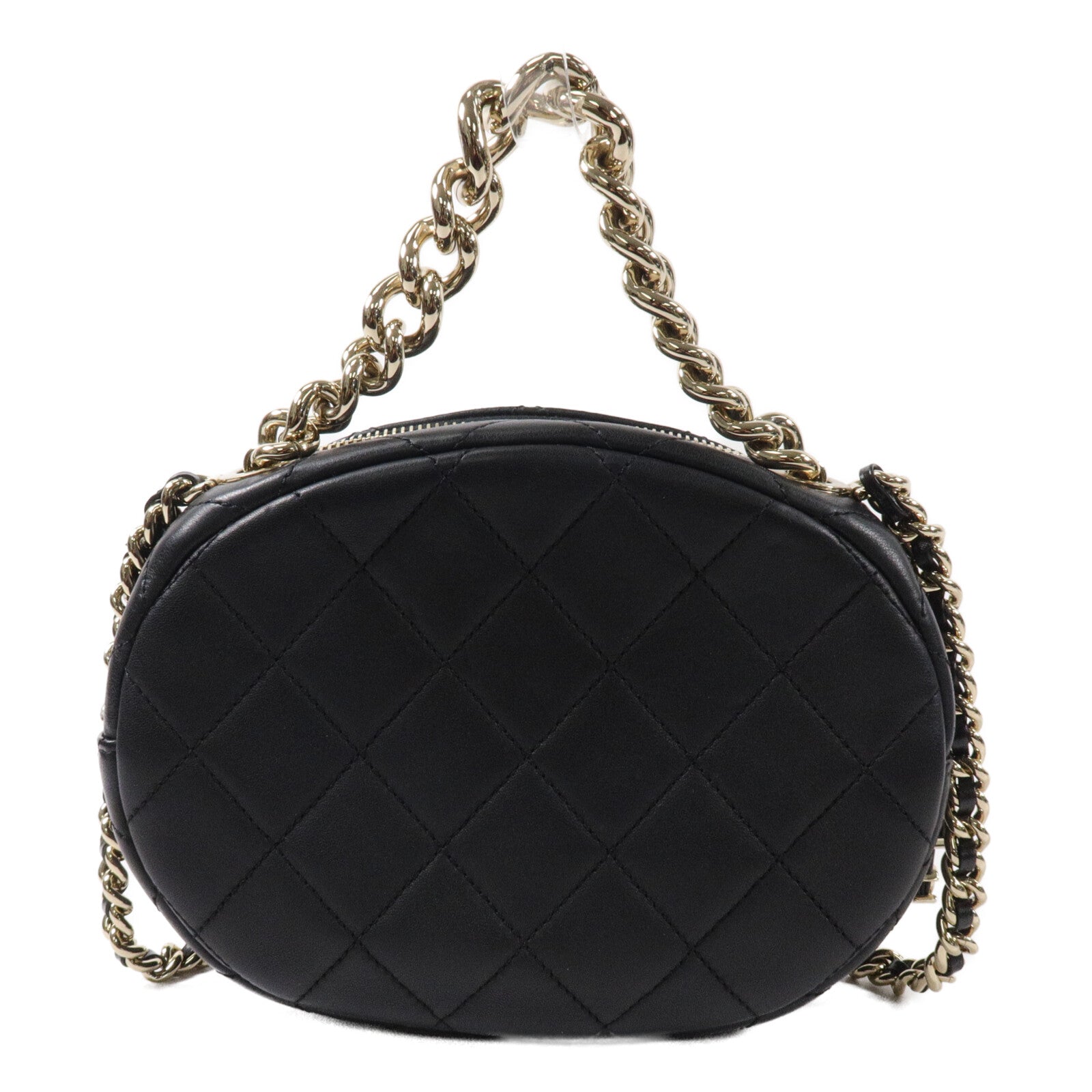 CHANEL 牛皮皮革Chain Handle Studded CC鏈帶手挽肩背兩用袋