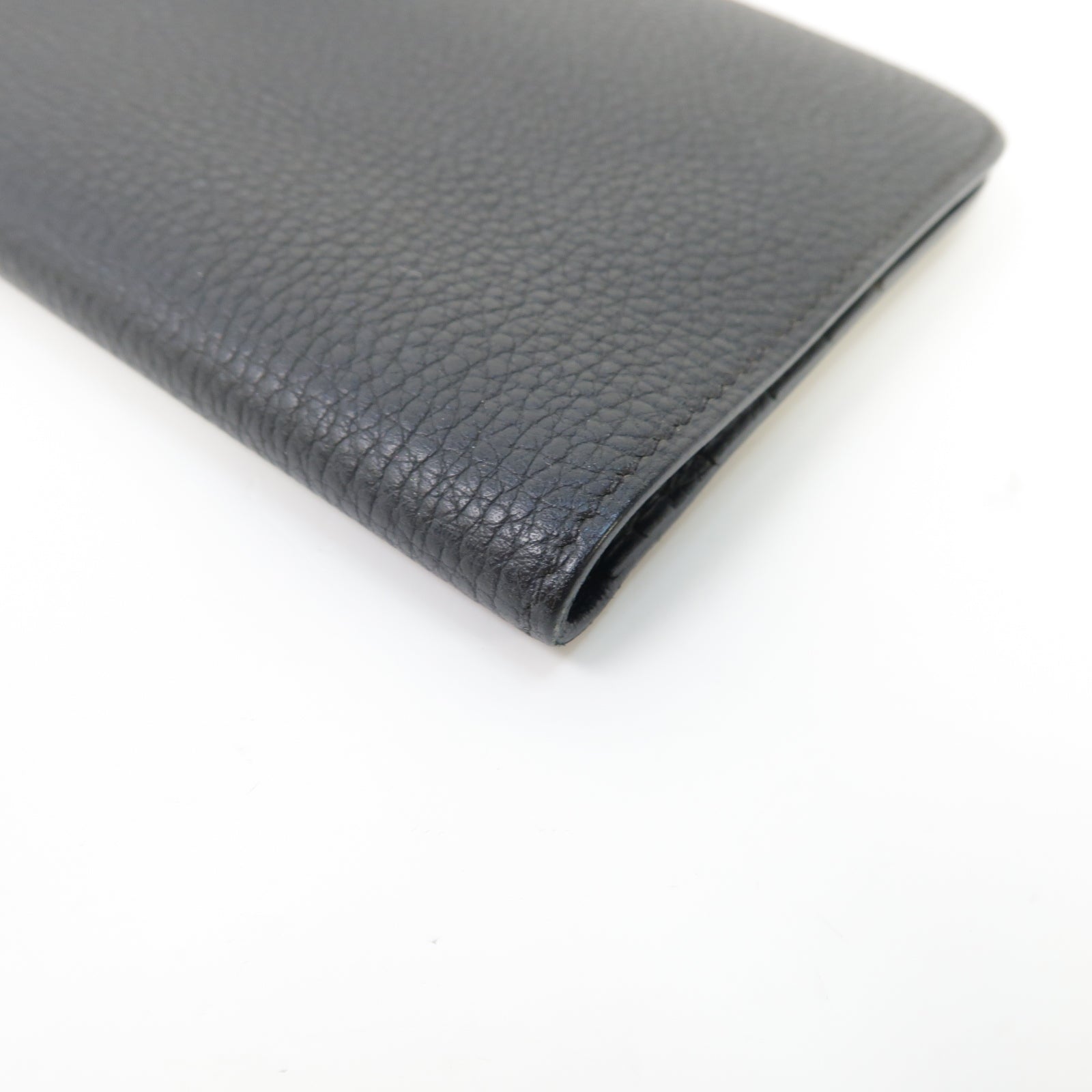 HERMES Togo皮革Dogon Long Wallet銀扣長錢包Noir黑色