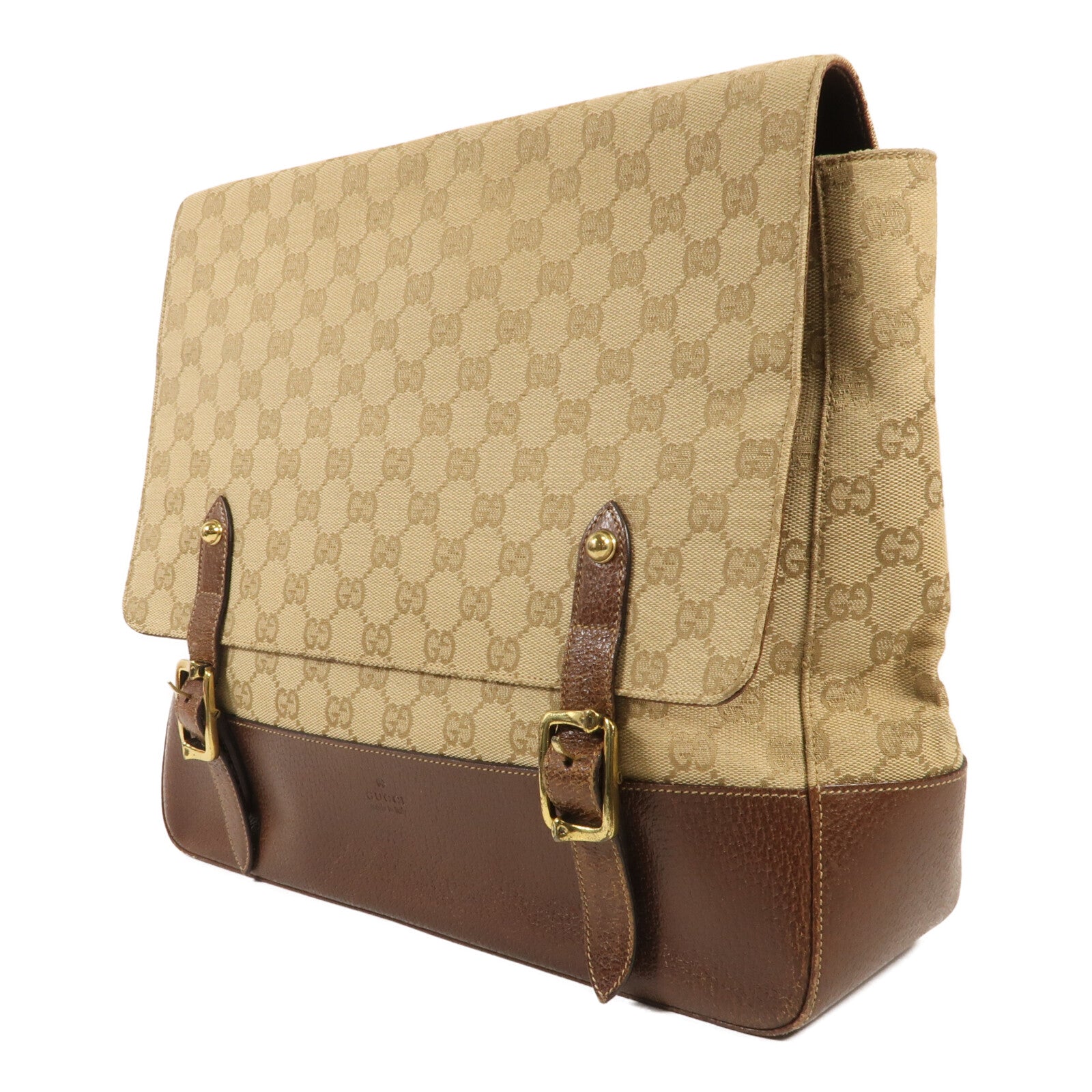 GUCCI 帆布Shoulder Bag金扣肩背袋