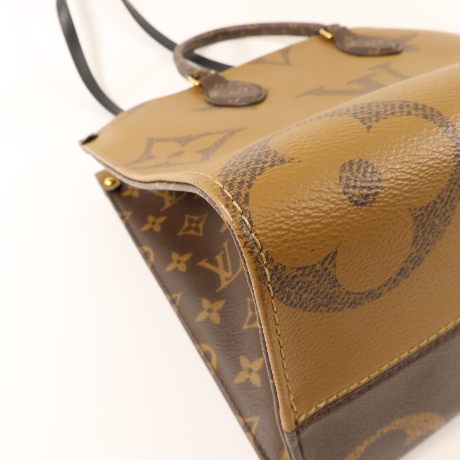 LOUIS VUITTON Monogram Giant On The Go MM金扣手挽肩背兩用袋