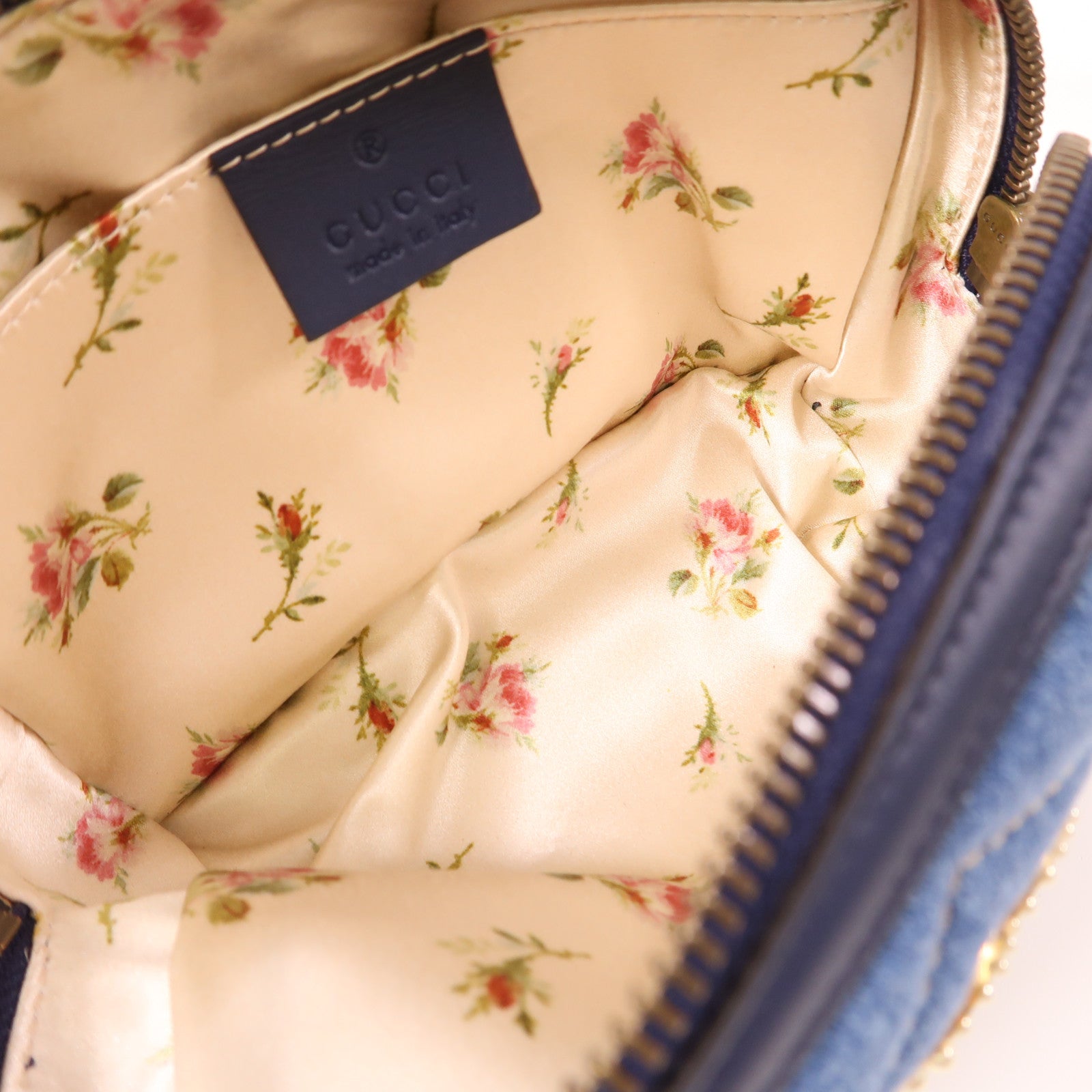 GUCCI GG GHW Pouch 476165 Denim Blue