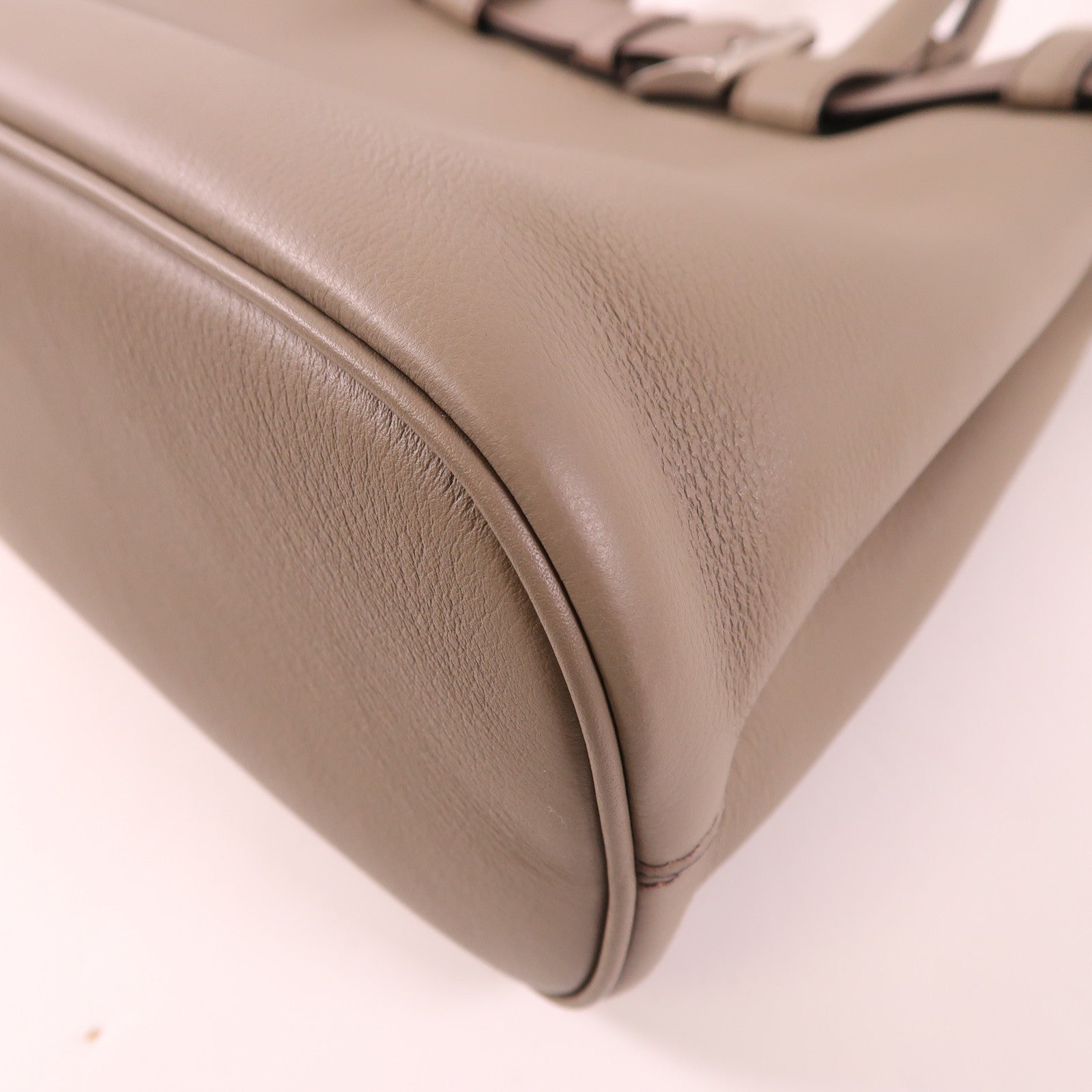 PRADA Medium Prada Buckle 2 Way Bag 1BA434 Calfskin Leather Gray