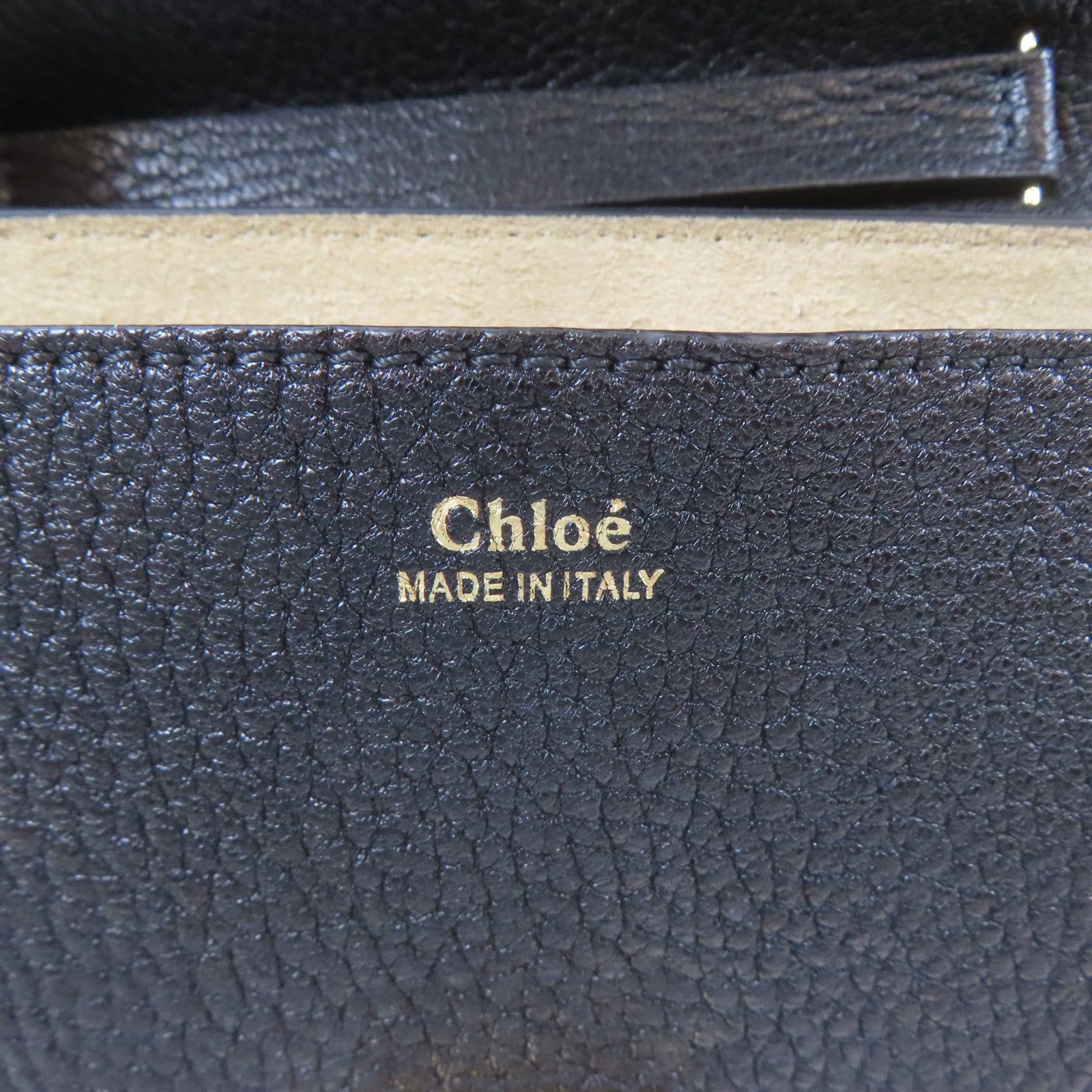 Chloe 牛皮皮革Drew Bag金扣鏈帶肩背袋黑色