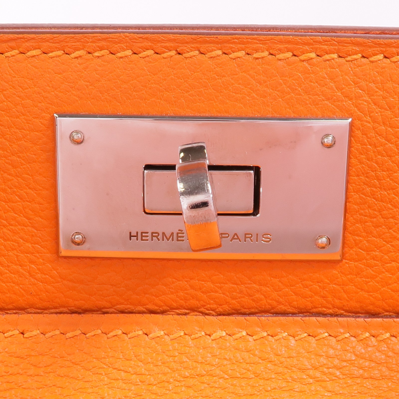 HERMES Evercolor皮革Toolbox 20銀扣手挽肩背兩用袋Feu