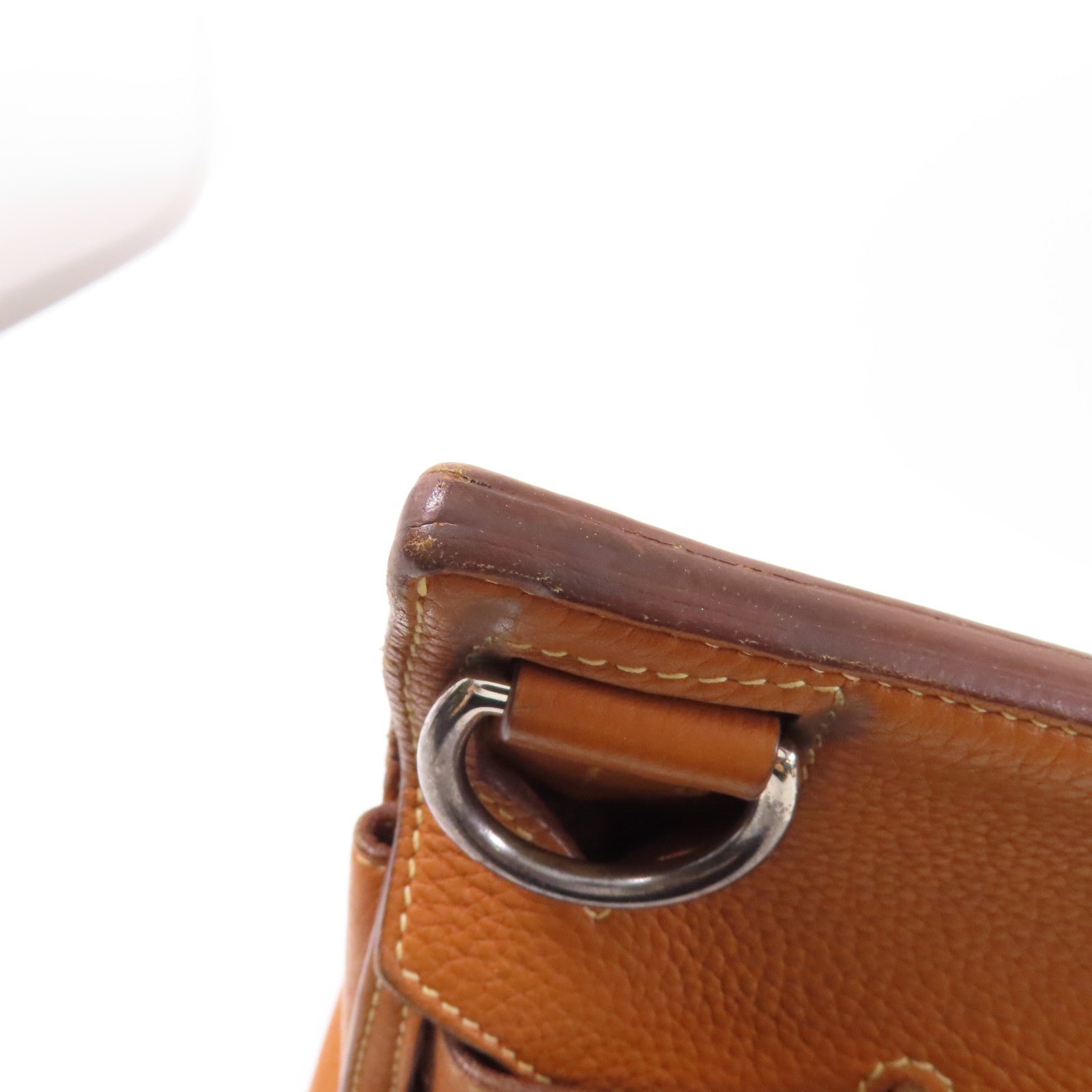 HERMES PHW Jypsiere 34 Shoulder Bag Clemence Leather Brown 37 Gold