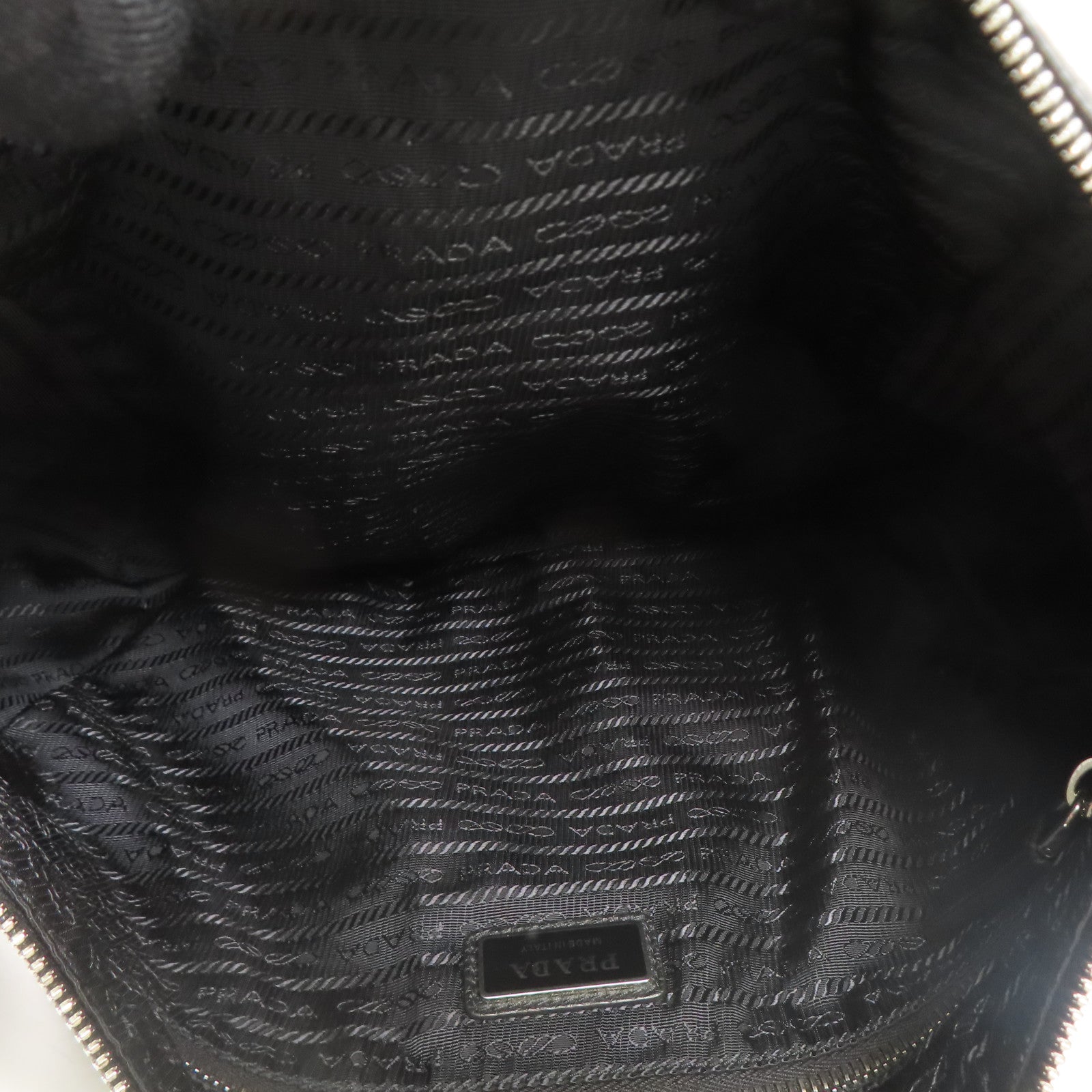 PRADA SHW Shoulder Bag 2VH165 Calfskin Leather Black