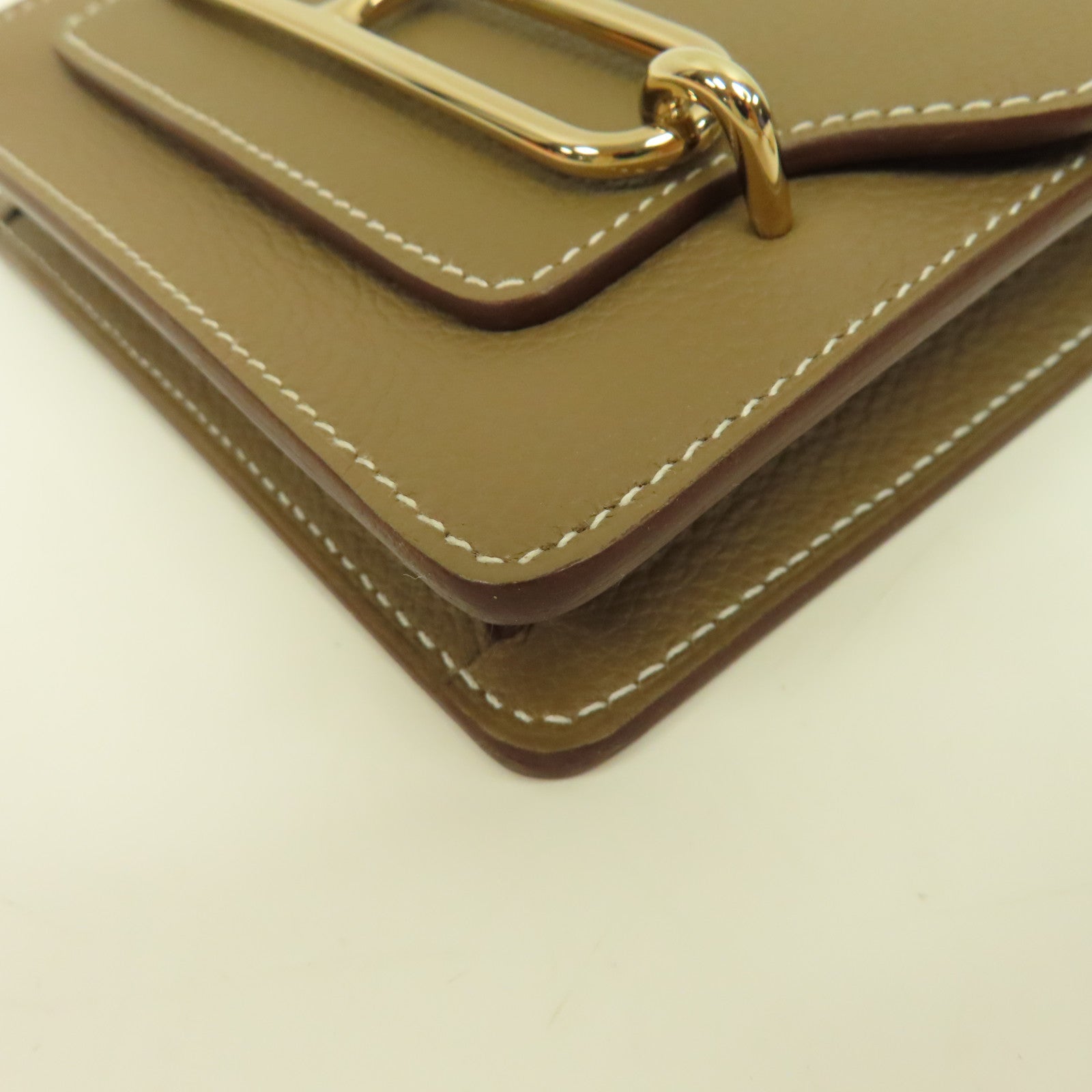 HERMES 【激減優惠】Evercolor皮革Roulis Slim金扣錢包Etoupe大象灰色