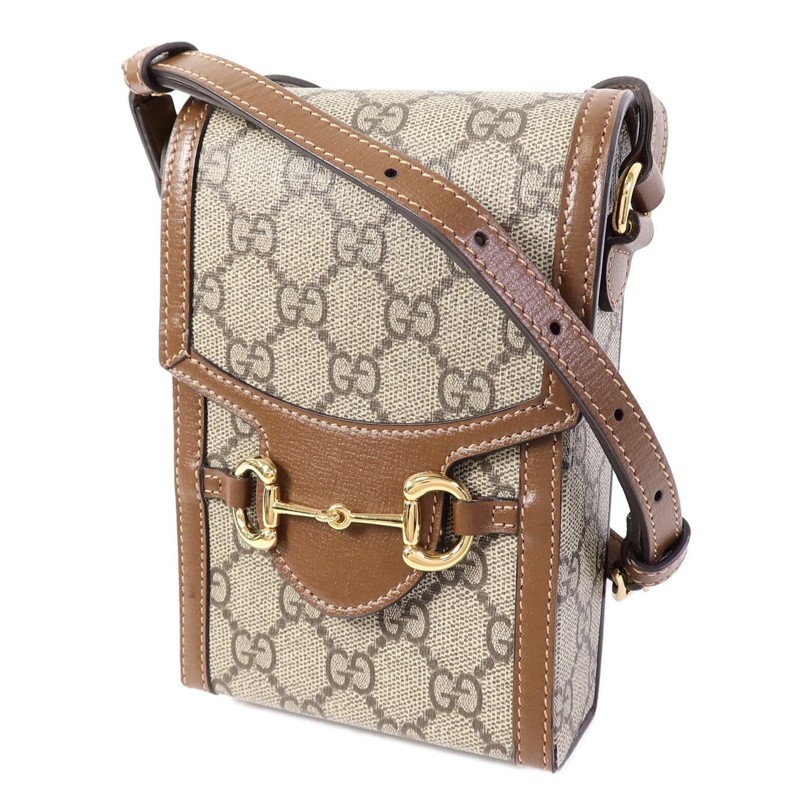 GUCCI 塗層帆布Horsebit 1955肩背袋
