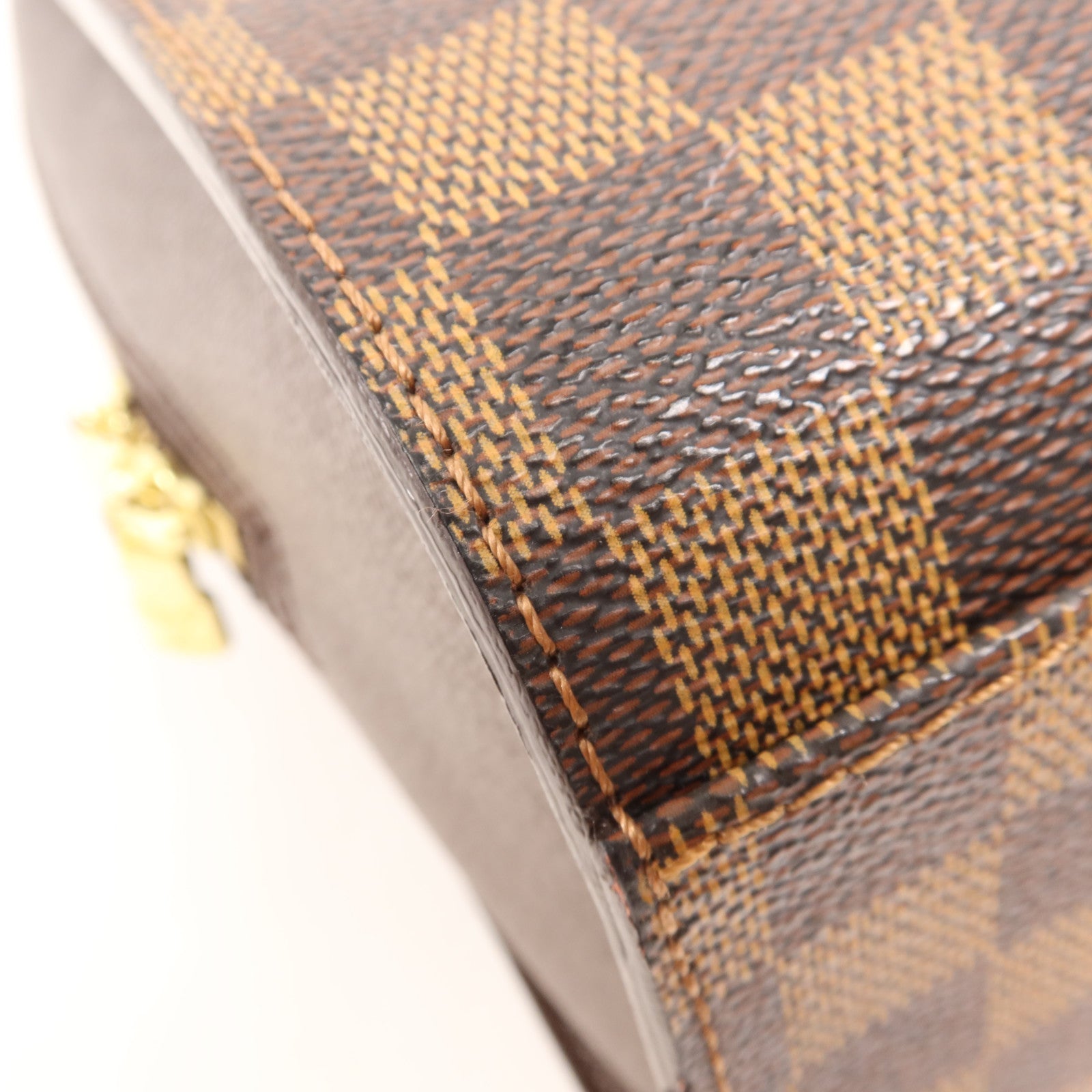 LOUIS VUITTON Damier Triana金扣手挽袋