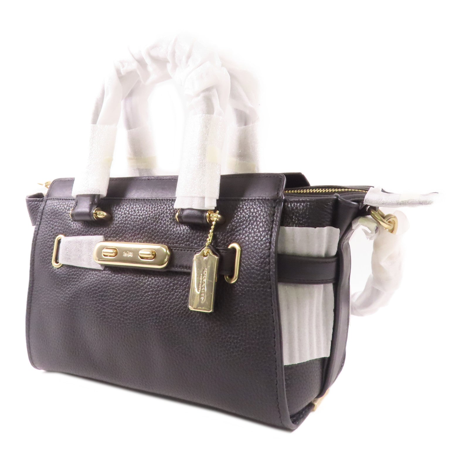 COACH 【激減優惠】牛皮皮革2Way Shoulder Bag金扣手挽肩背兩用袋