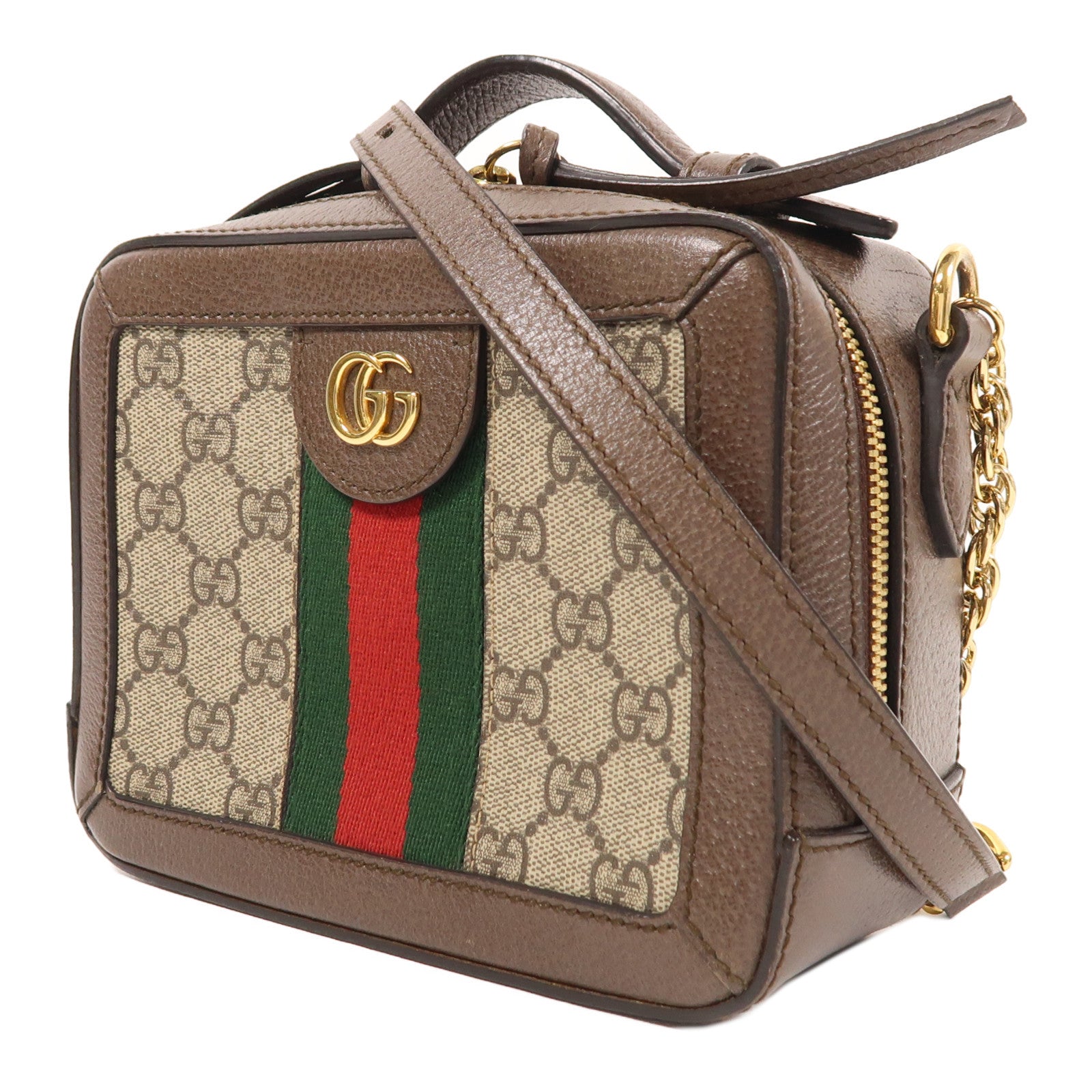 GUCCI 塗層帆布Ophidia GG Mini金扣手挽肩背兩用袋