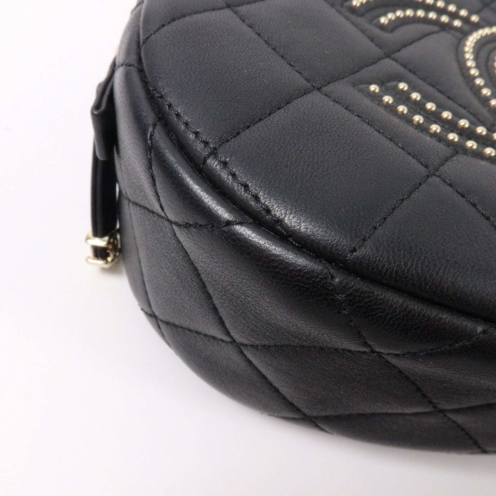 CHANEL 牛皮皮革Chain Handle Studded CC鏈帶手挽肩背兩用袋