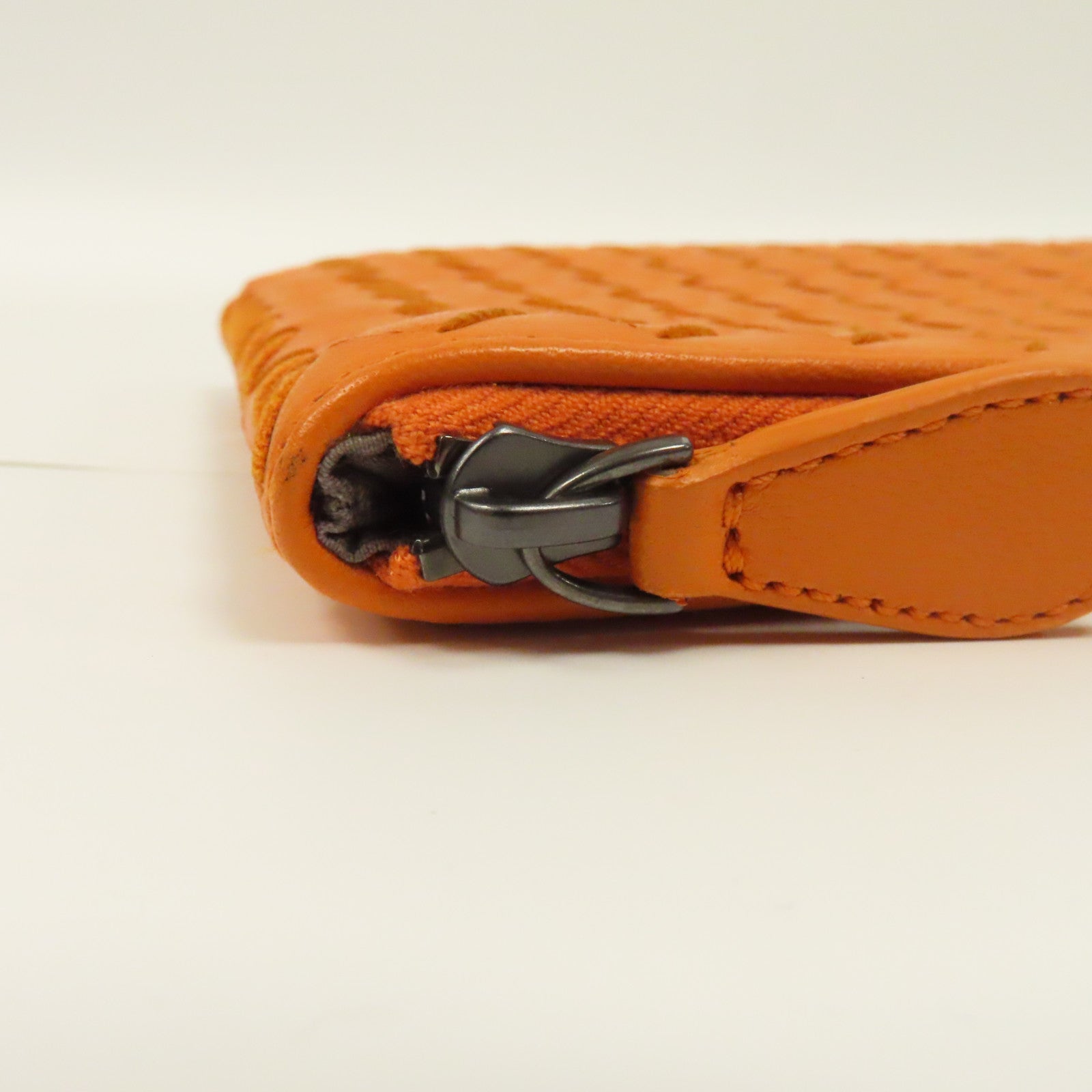 BOTTEGA VENETA 織紋皮革Clutch Bag手拿包橙色