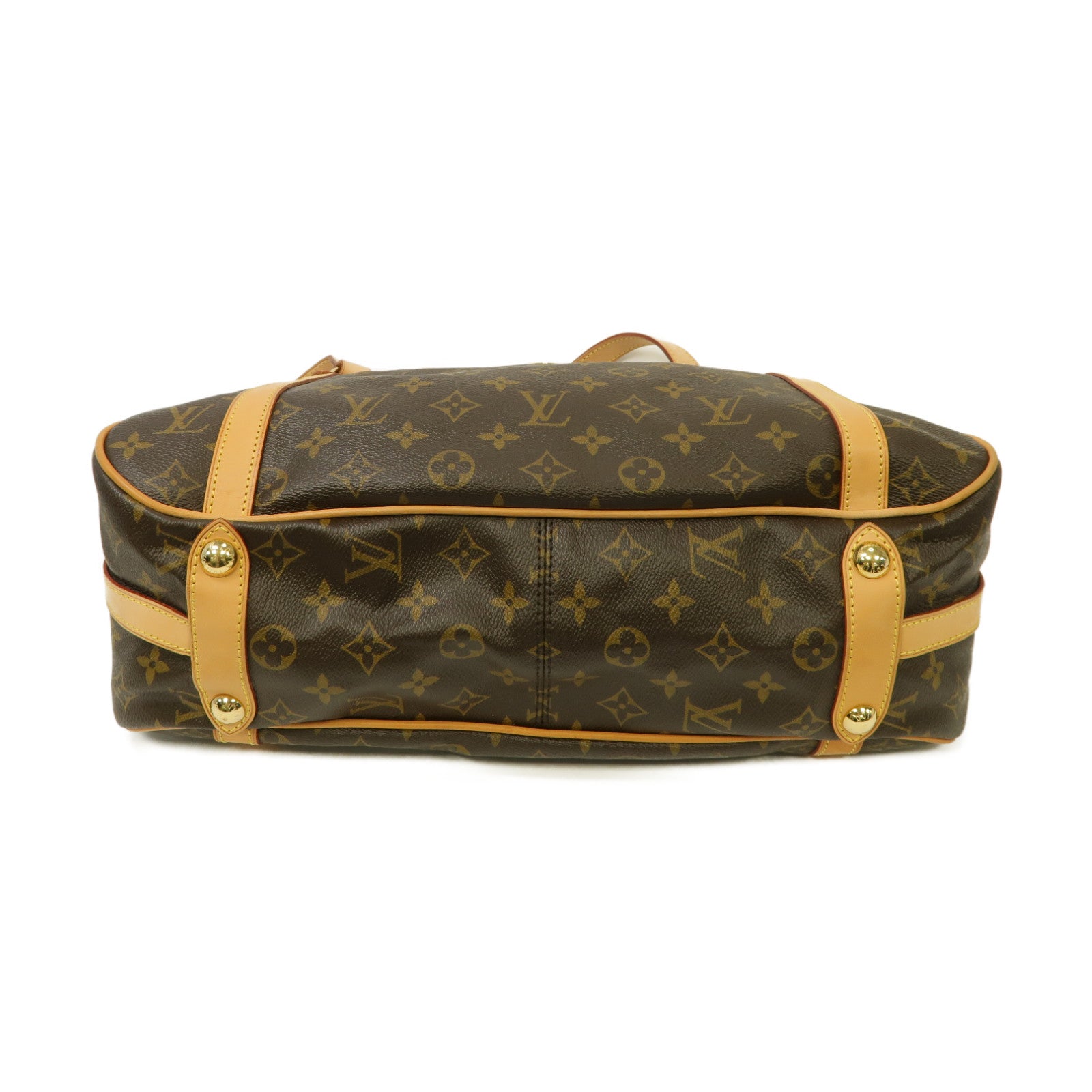 LOUIS VUITTON Monogram Stresa PM金扣肩背袋棕色