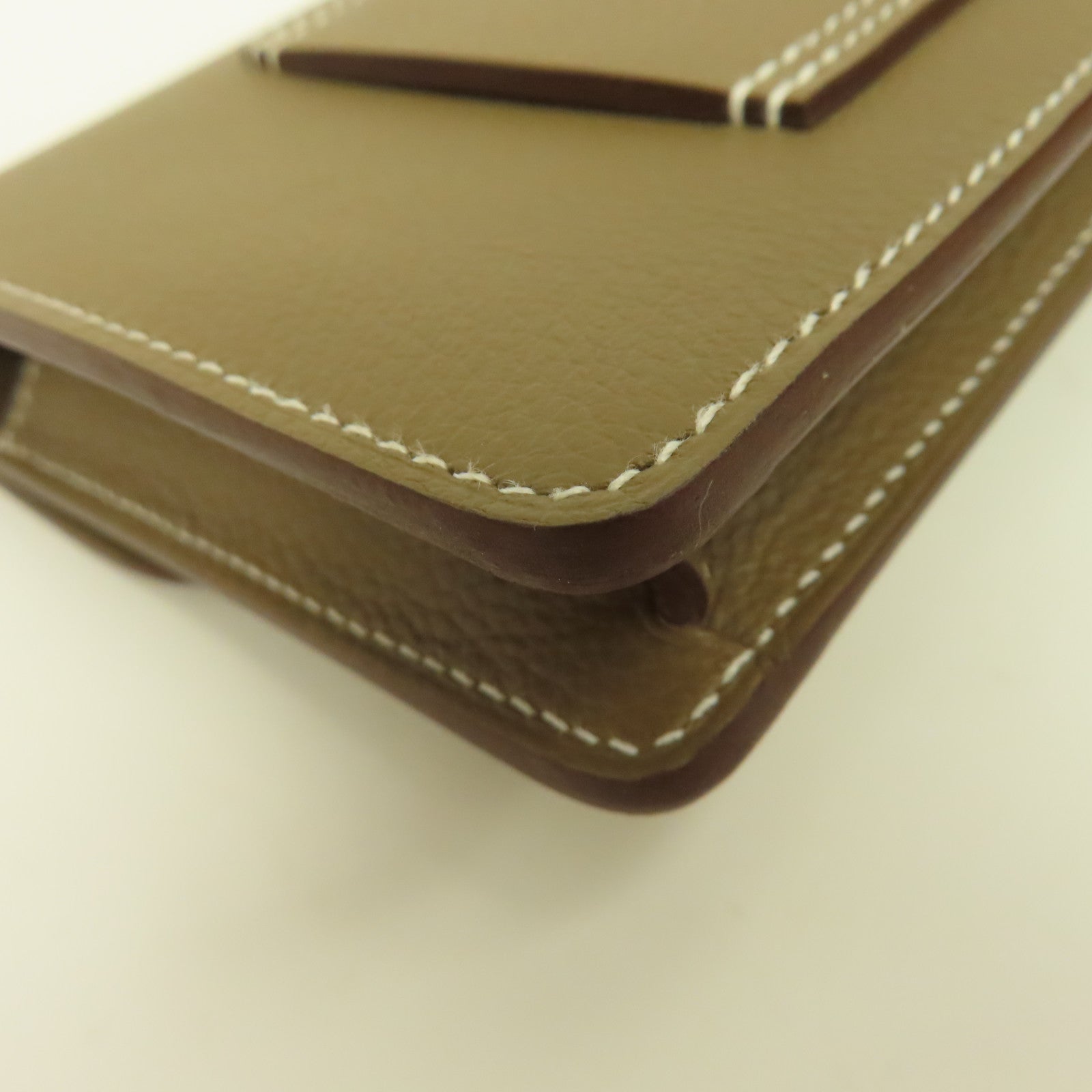HERMES 【激減優惠】Evercolor皮革Roulis Slim金扣錢包Etoupe大象灰色