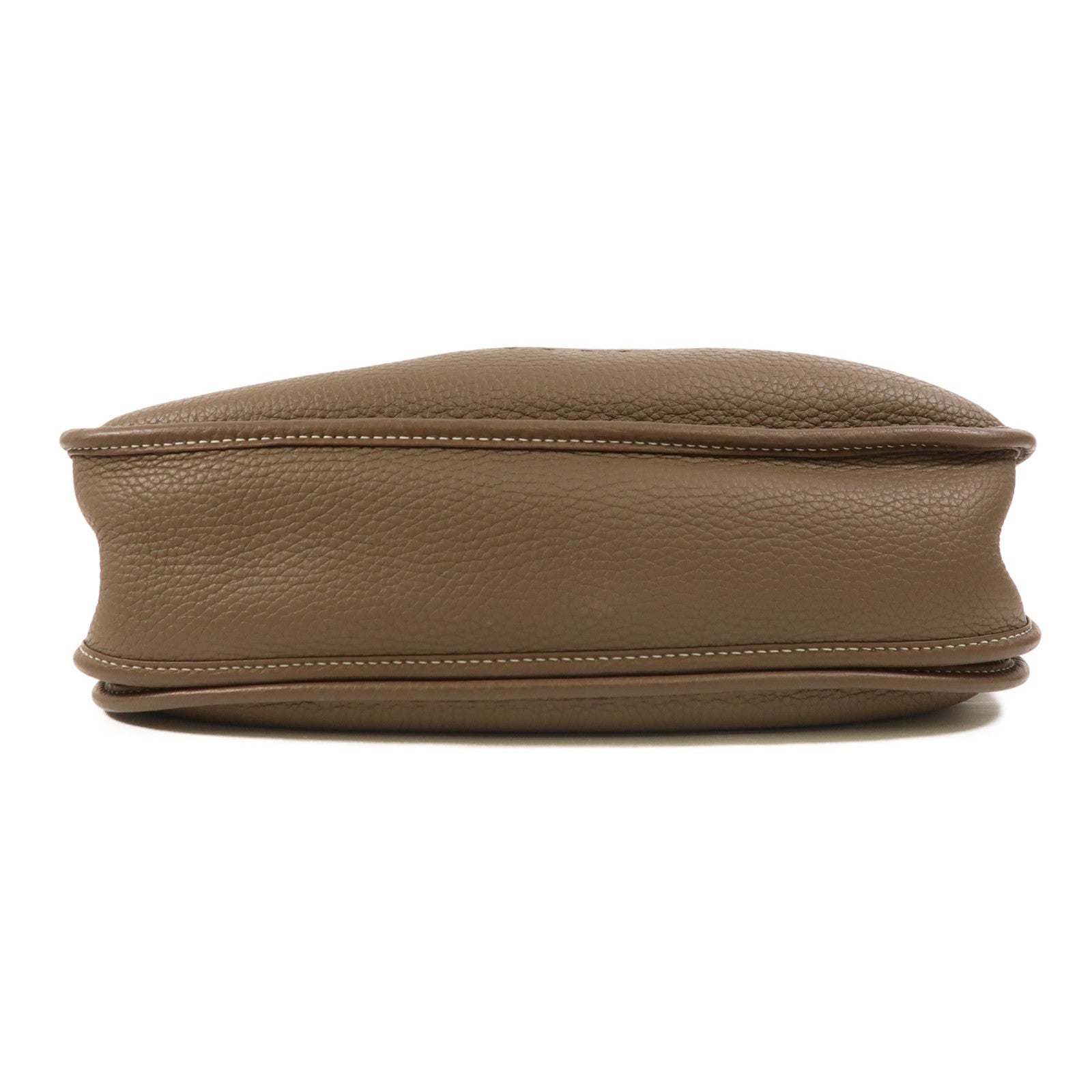 HERMES Clemence皮革Evelyne PM銀扣肩背袋Etoupe