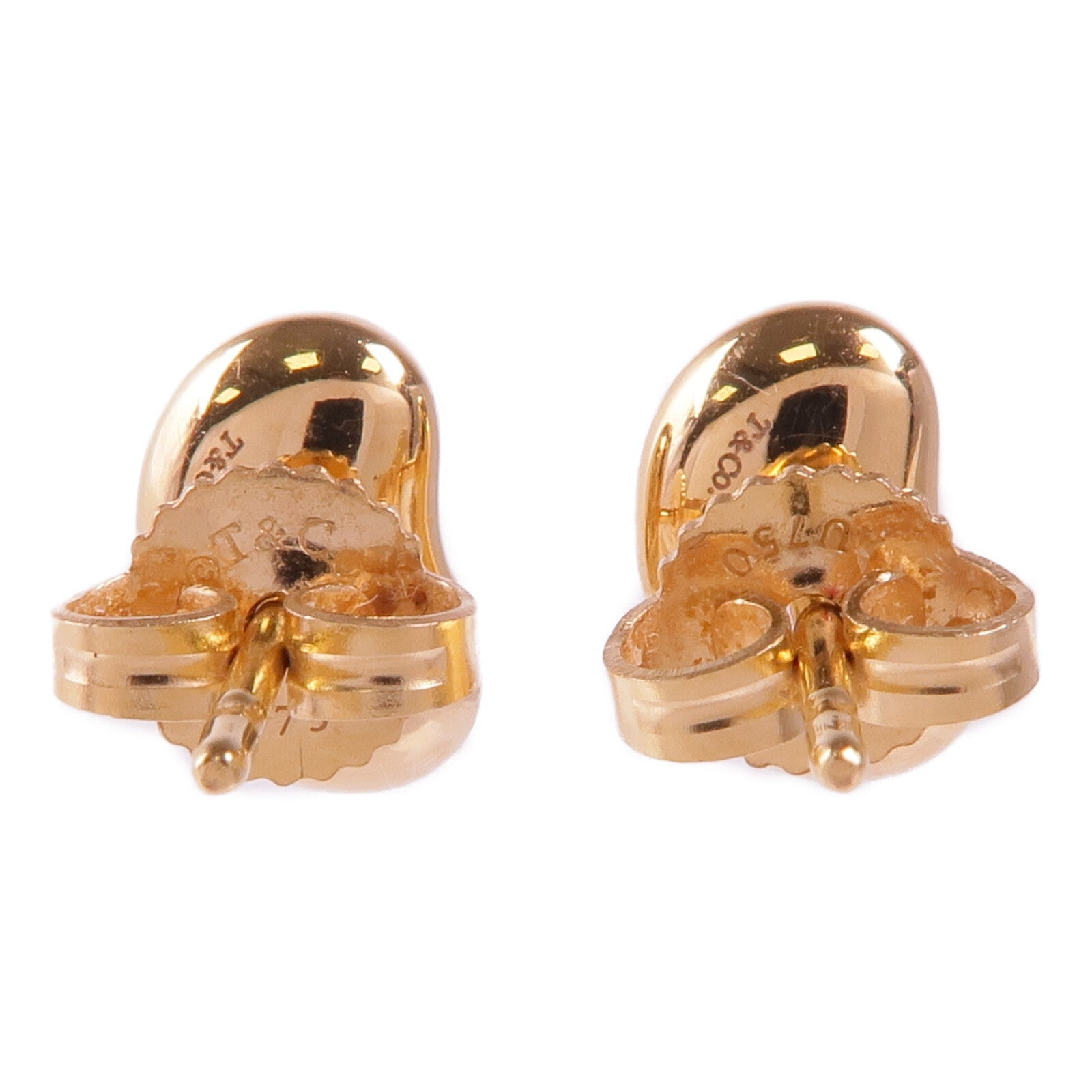 TIFFANY＆CO 18K玫瑰金Elsa Peretti Bean Design Earrings耳環