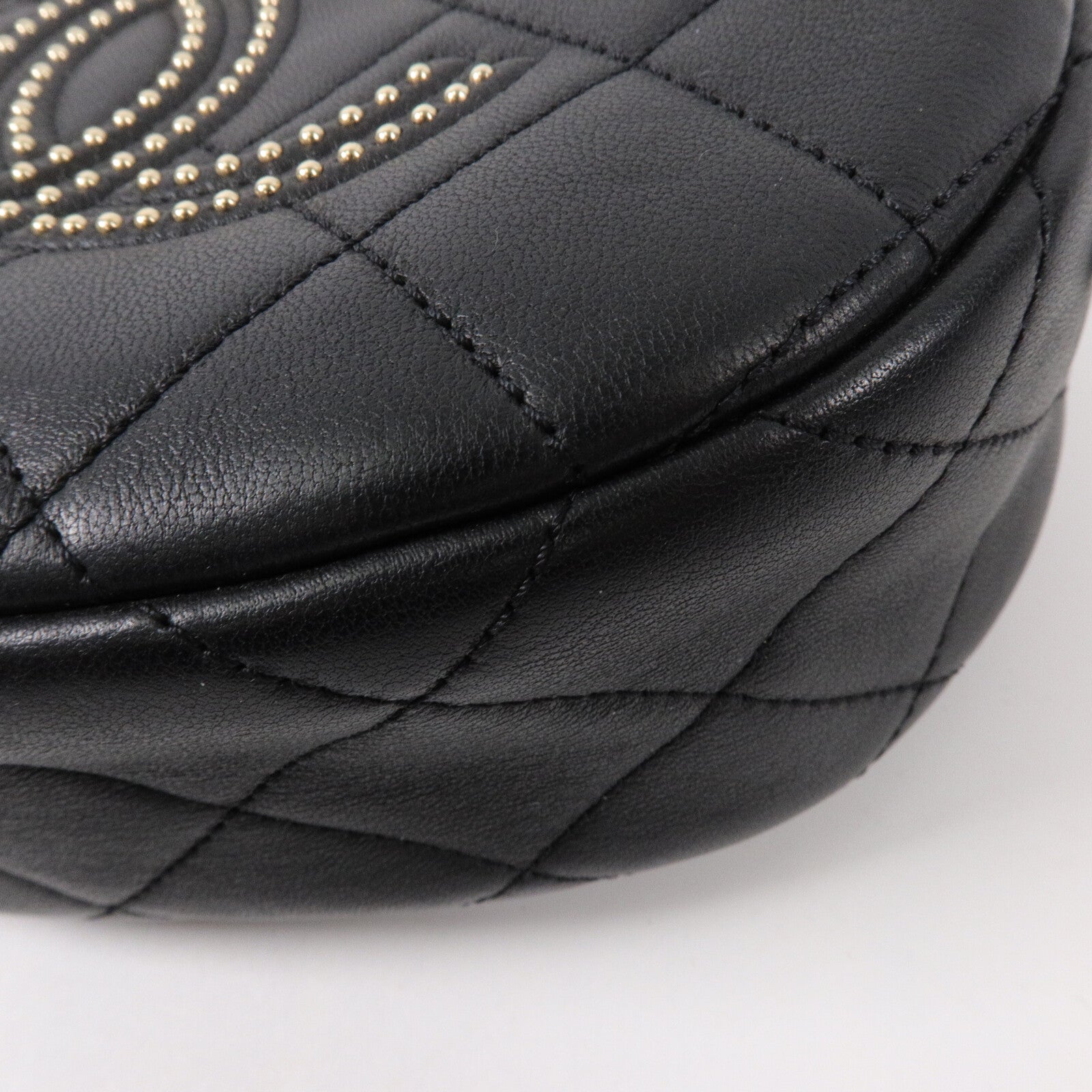 CHANEL 牛皮皮革Chain Handle Studded CC鏈帶手挽肩背兩用袋