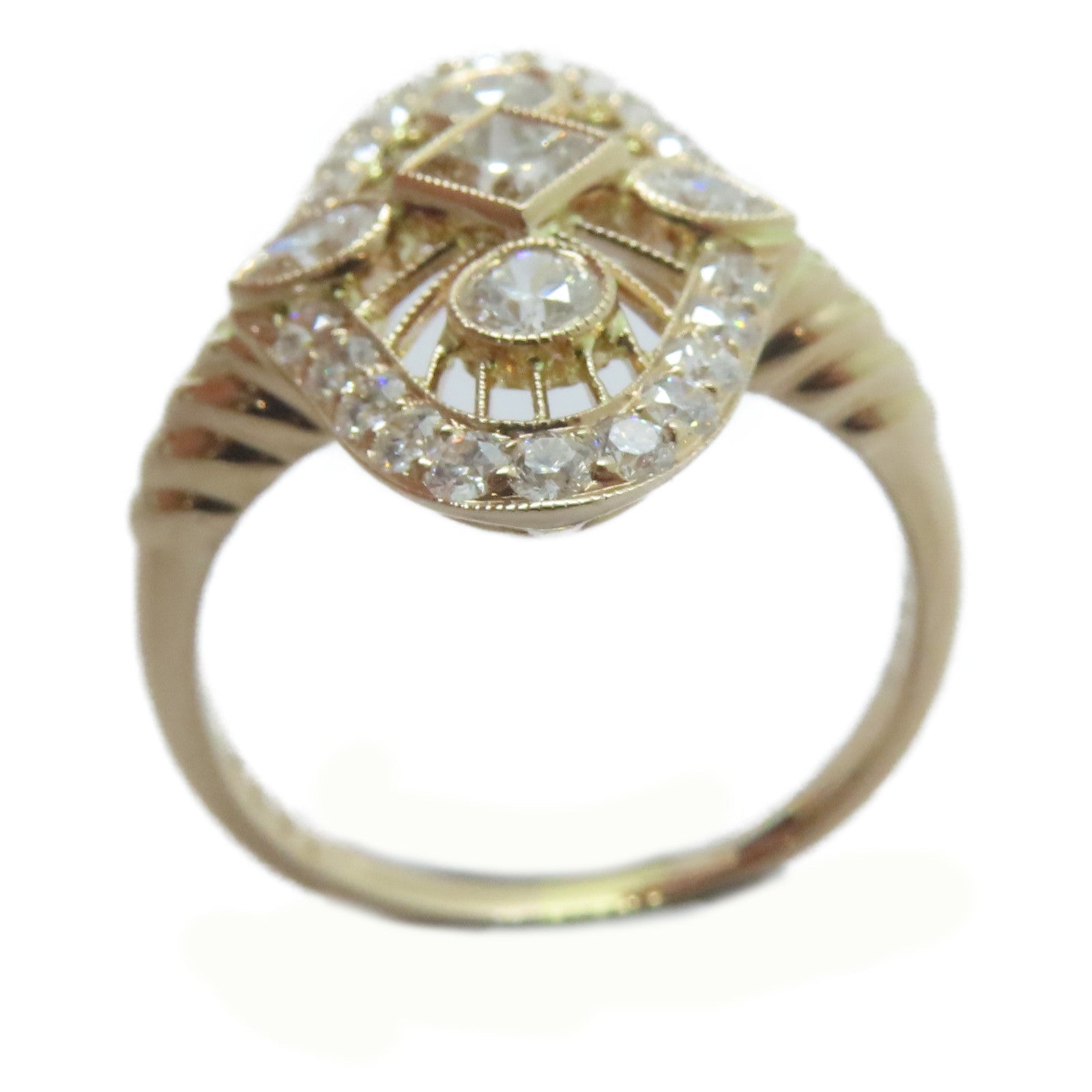 JEWELRY 18K黃金Diamond Ring 0.74ct鑽石/0.52ct鑽石戒指US#8.75