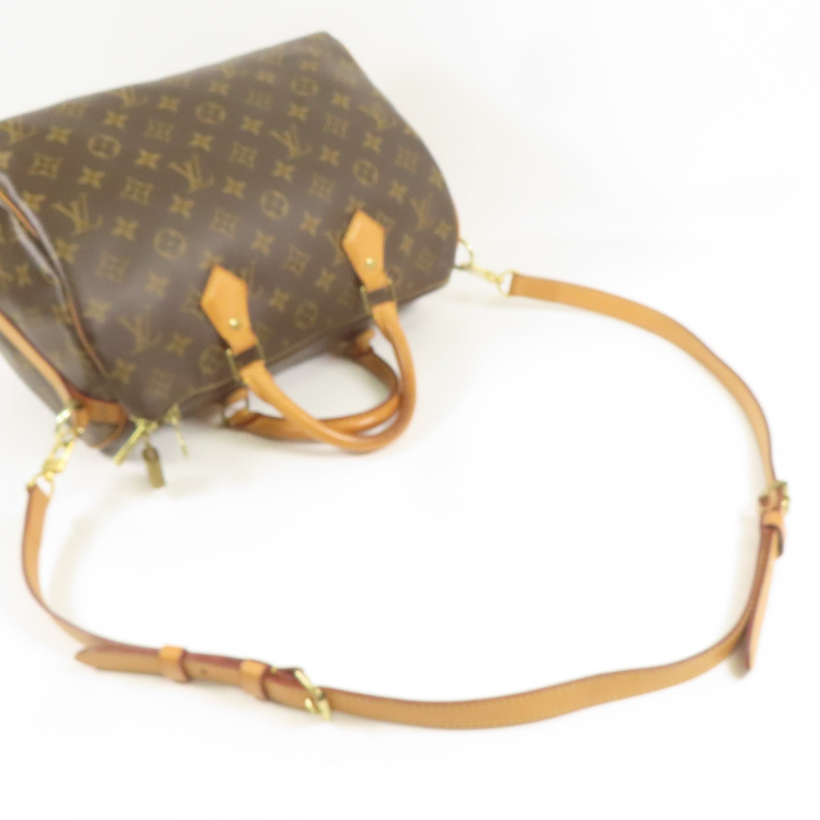 LOUIS VUITTON Monogram Speedy Bandouliere 30金扣手挽肩背兩用袋