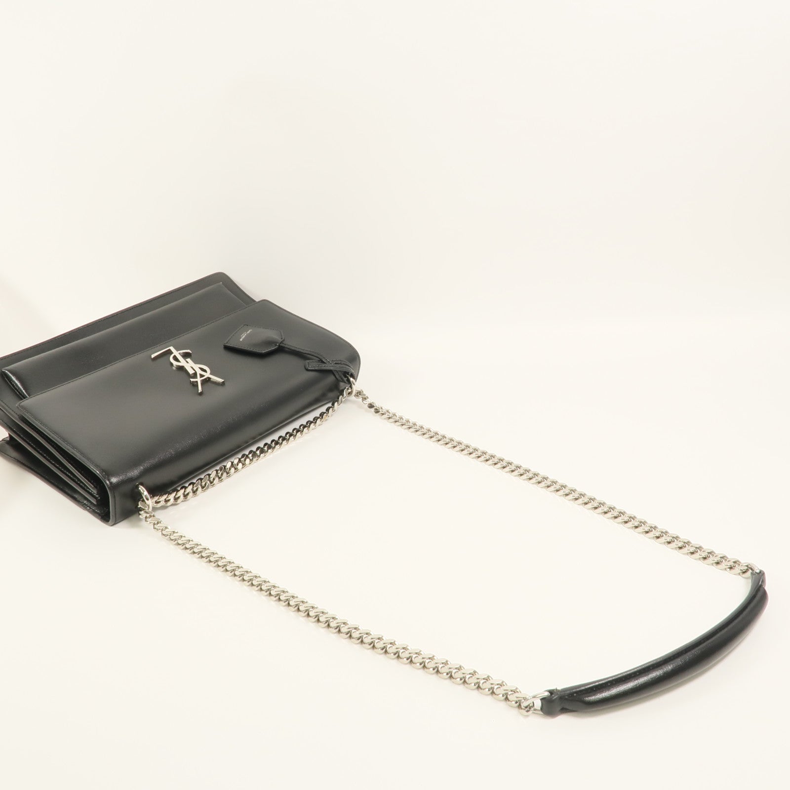 SAINT LAURENT 牛皮皮革Sunset Medium鏈帶肩背袋