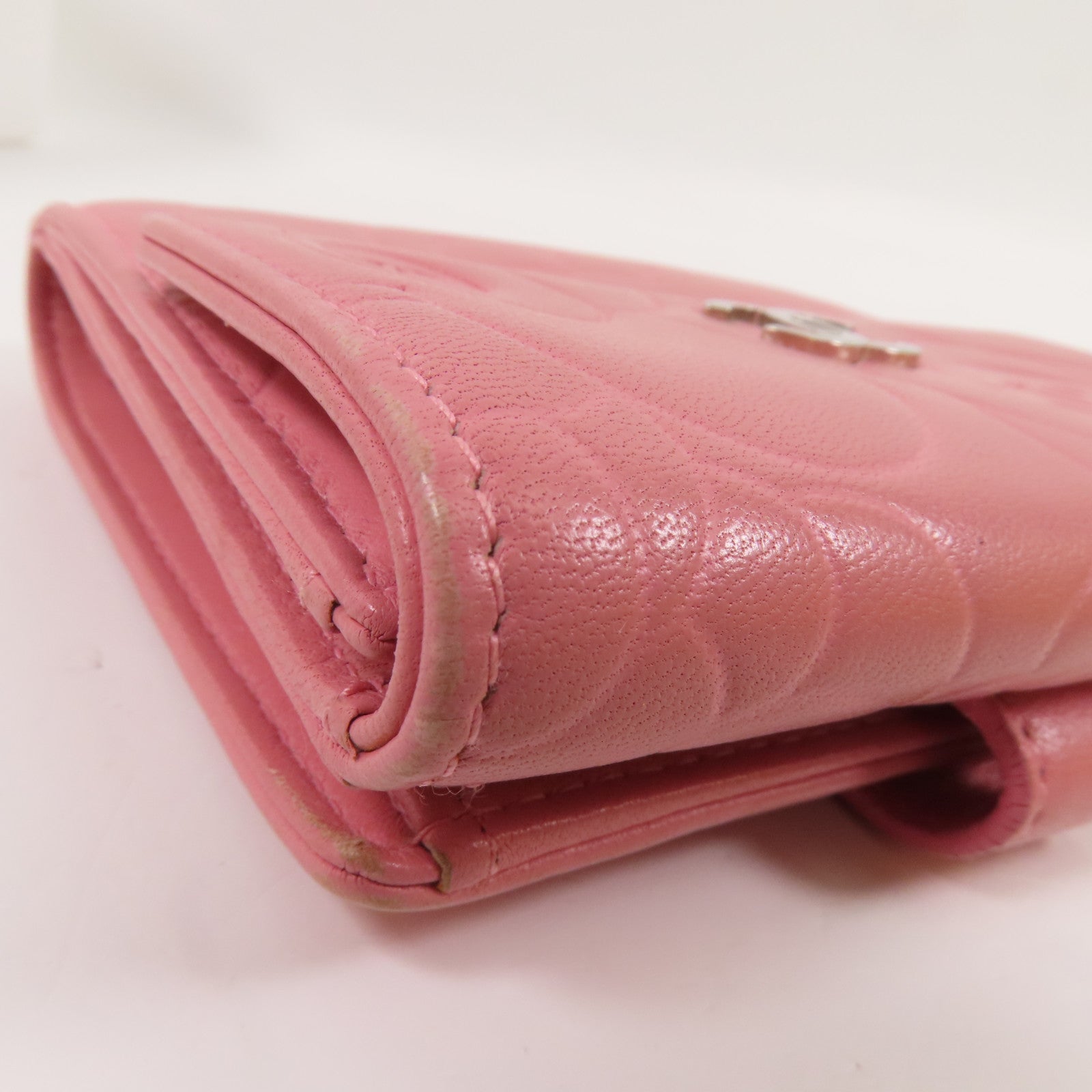 CHANEL 羊皮皮革Wallet銀扣錢包