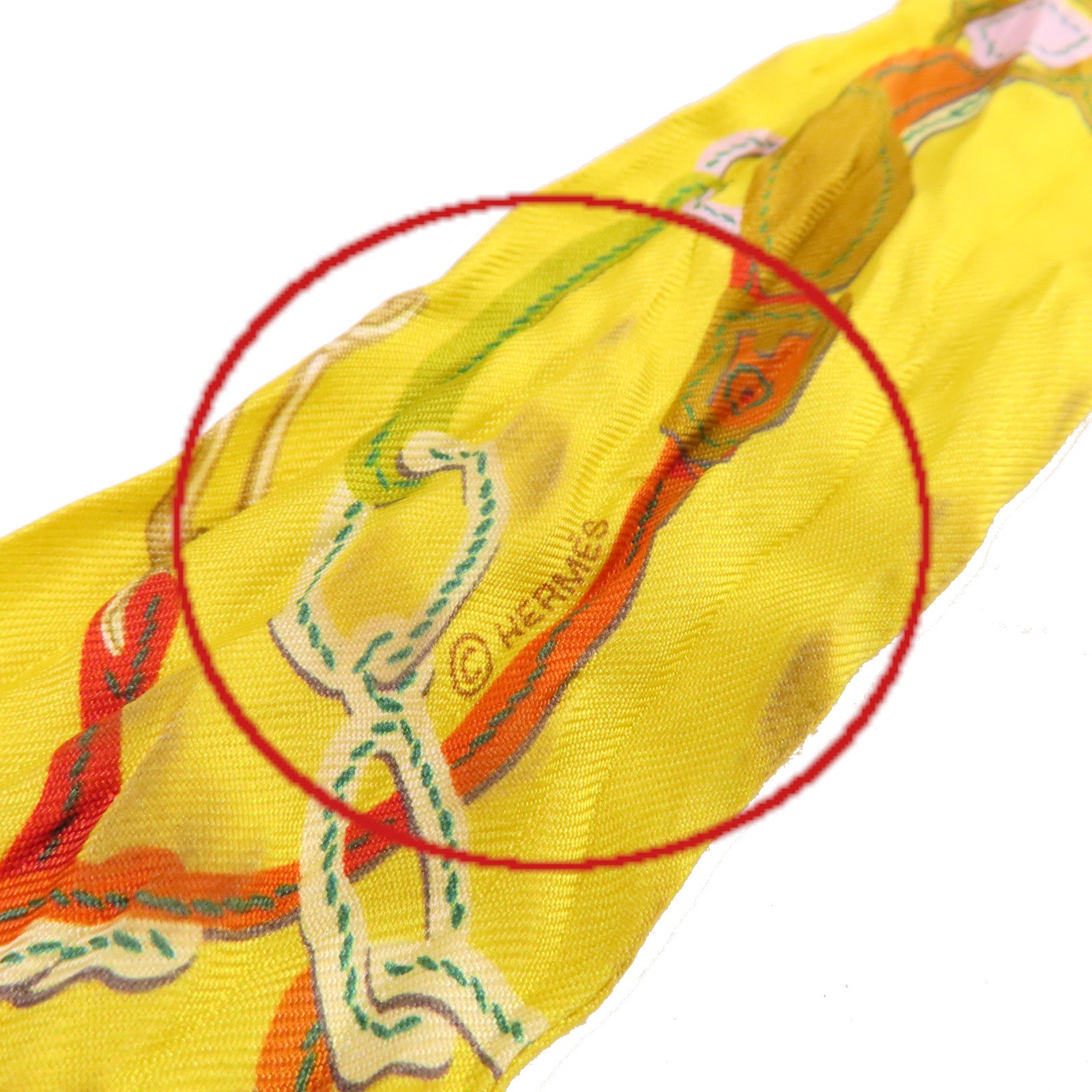 HERMES 【激減優惠】絲質Twilly Scarf絲巾黃色/綠色/彩色