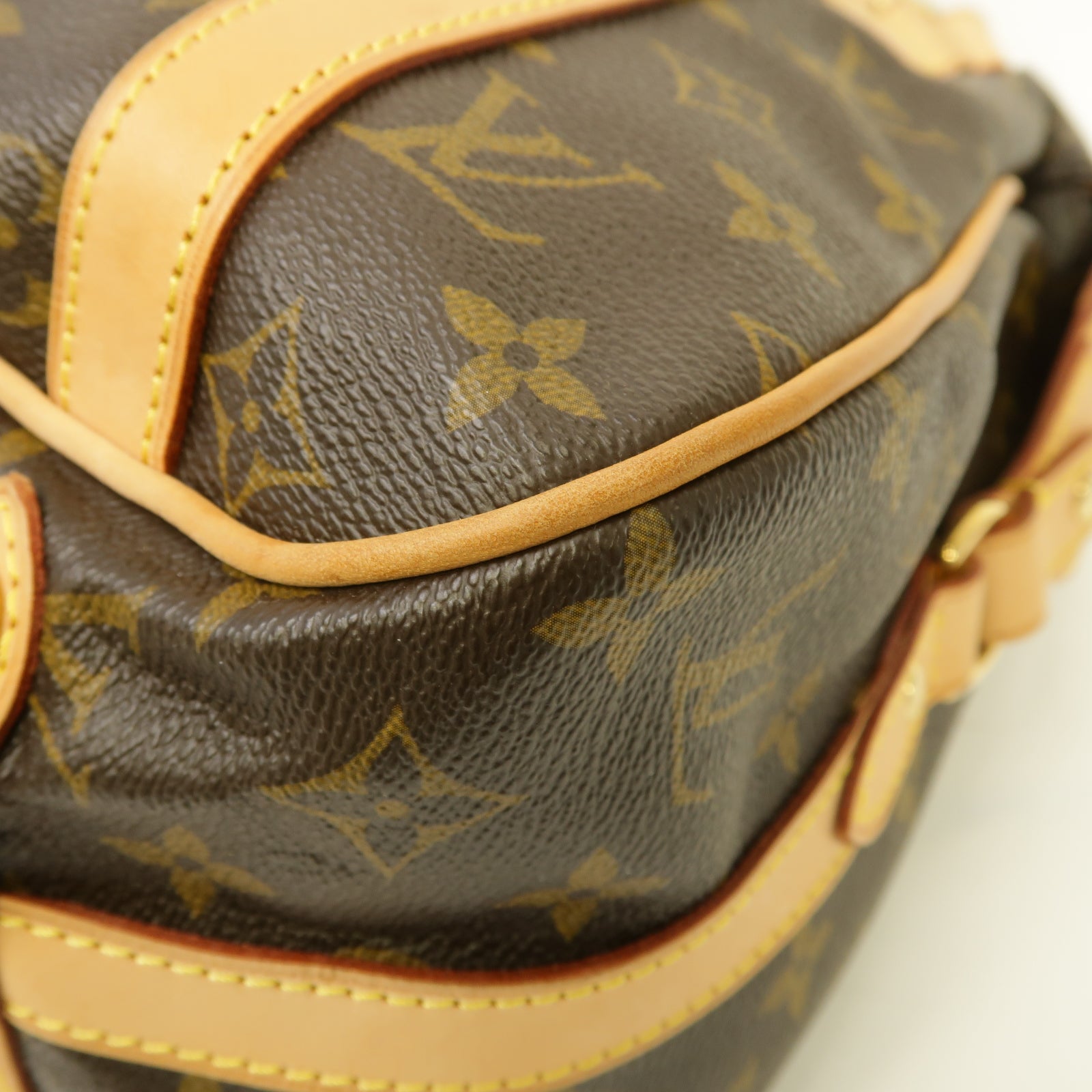 LOUIS VUITTON Monogram Stresa PM金扣肩背袋棕色